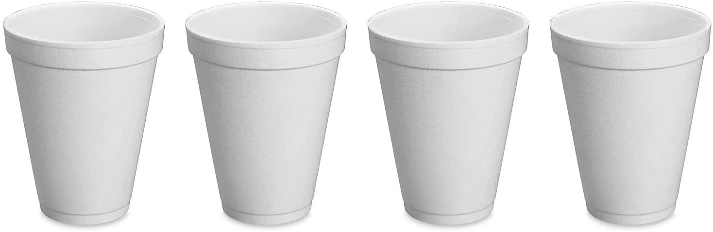 50-Pack 8oz Disposable White Foam Cups - Hot & Cold Drink Containers for Coffee, Tea, Soda, and Parties - Bulk Concession Essentials for Restaurants, Cafes, and Events