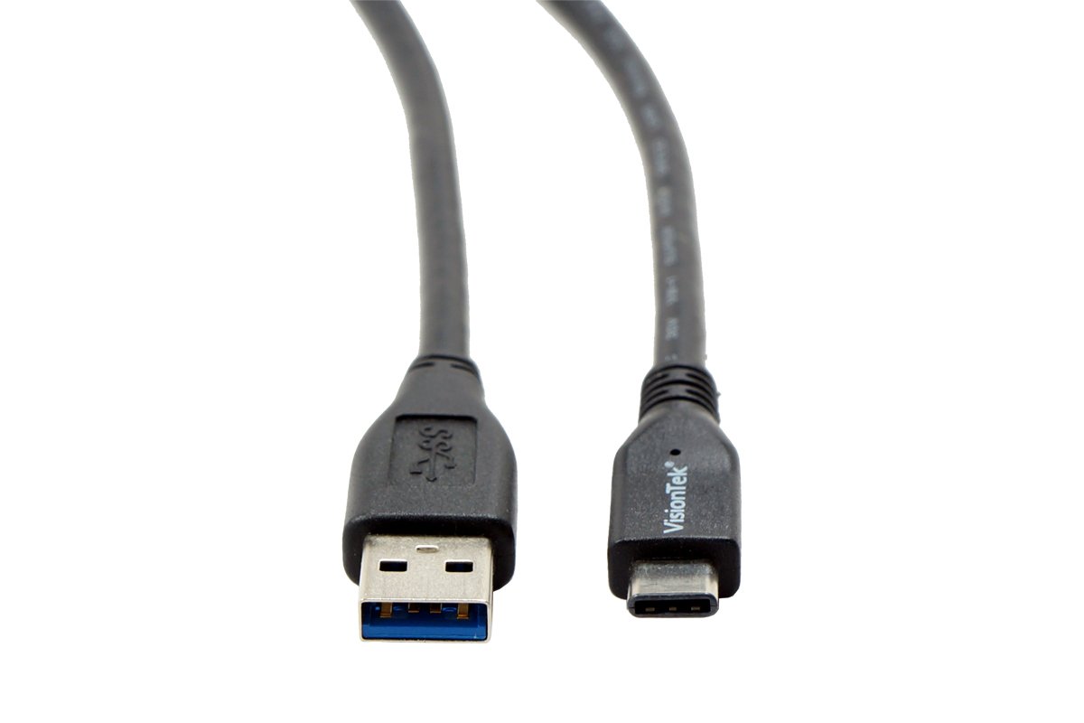 VisionTek USB 3.1 Gen 2 Type C to Type A Cable 10Gbps 1M (3.3ft) Fast Charging & Data Sync for MacBook, Samsung Galaxy, iPhone 15 - Perfect for Office, Travel & Home Use