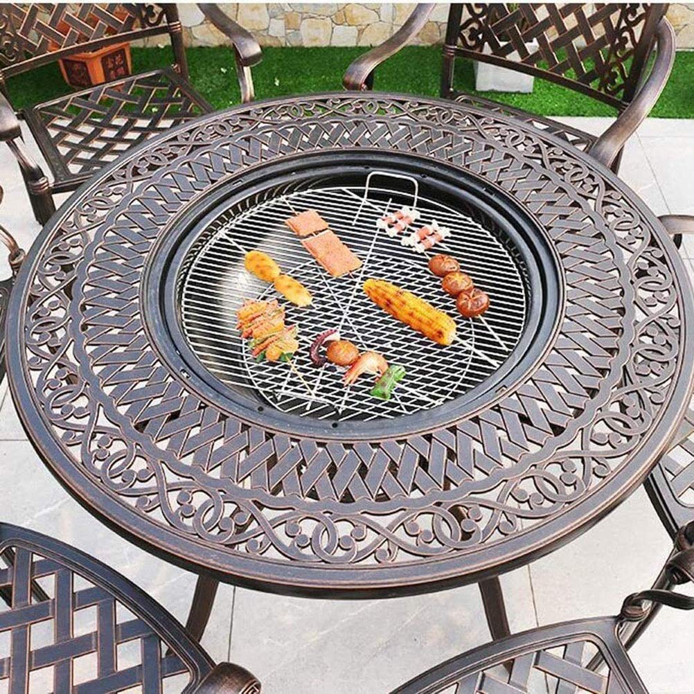 Premium Outdoor Fire Pit with BBQ Grill & Coffee Table - Multi-Functional Garden Fireplace for Patio, Deck, Backyard (Brazier, Ice Bucket & Dining Surface) | Perfect for Camping, Picnics & Outdoor Entertaining