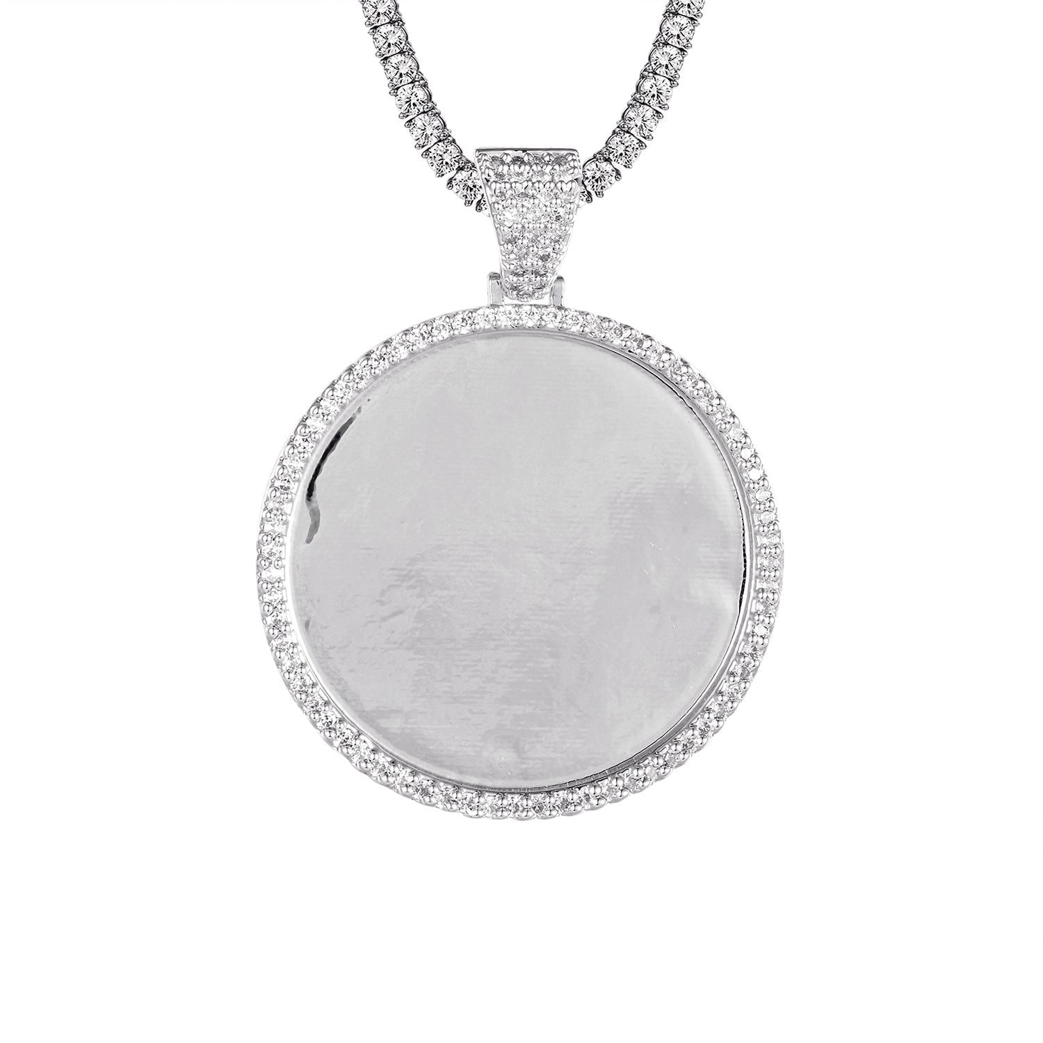 Custom Icy Solitaire Photo Memory Pendant Necklace - Personalized Jewelry Gift for Women, Mom, Wife - Perfect for Anniversaries, Birthdays & Special Occasions