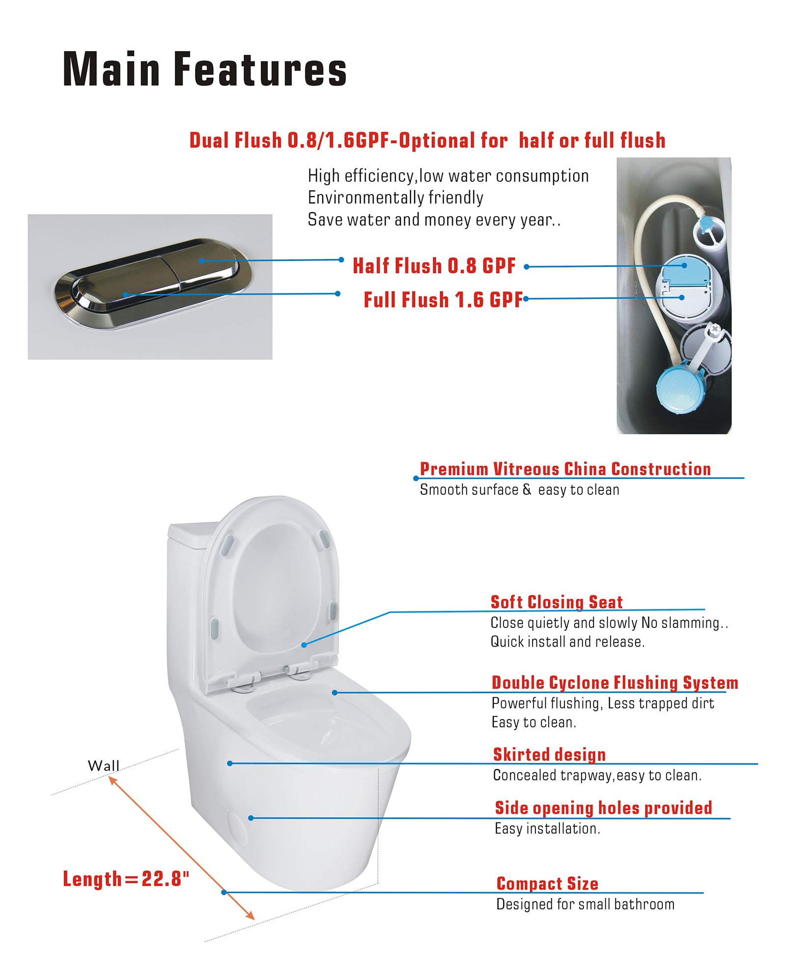 WinZo Compact One Piece Toilet 22.8