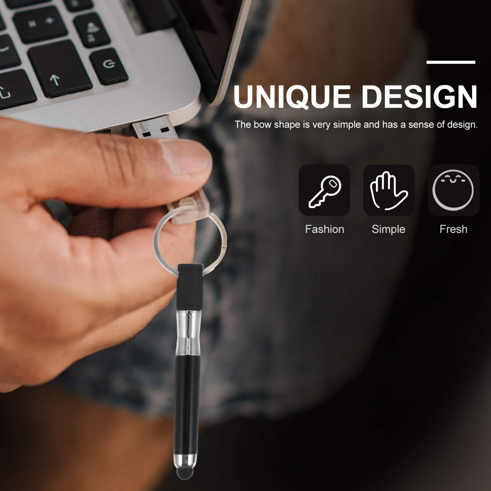 4-Pack Touch Screen Stylus Pen - Ballpoint & Capacitive Stylus for Tablets, Smartphones - Includes Keychain for Easy Portability - Perfect for Drawing, Note-Taking & Digital Signatures