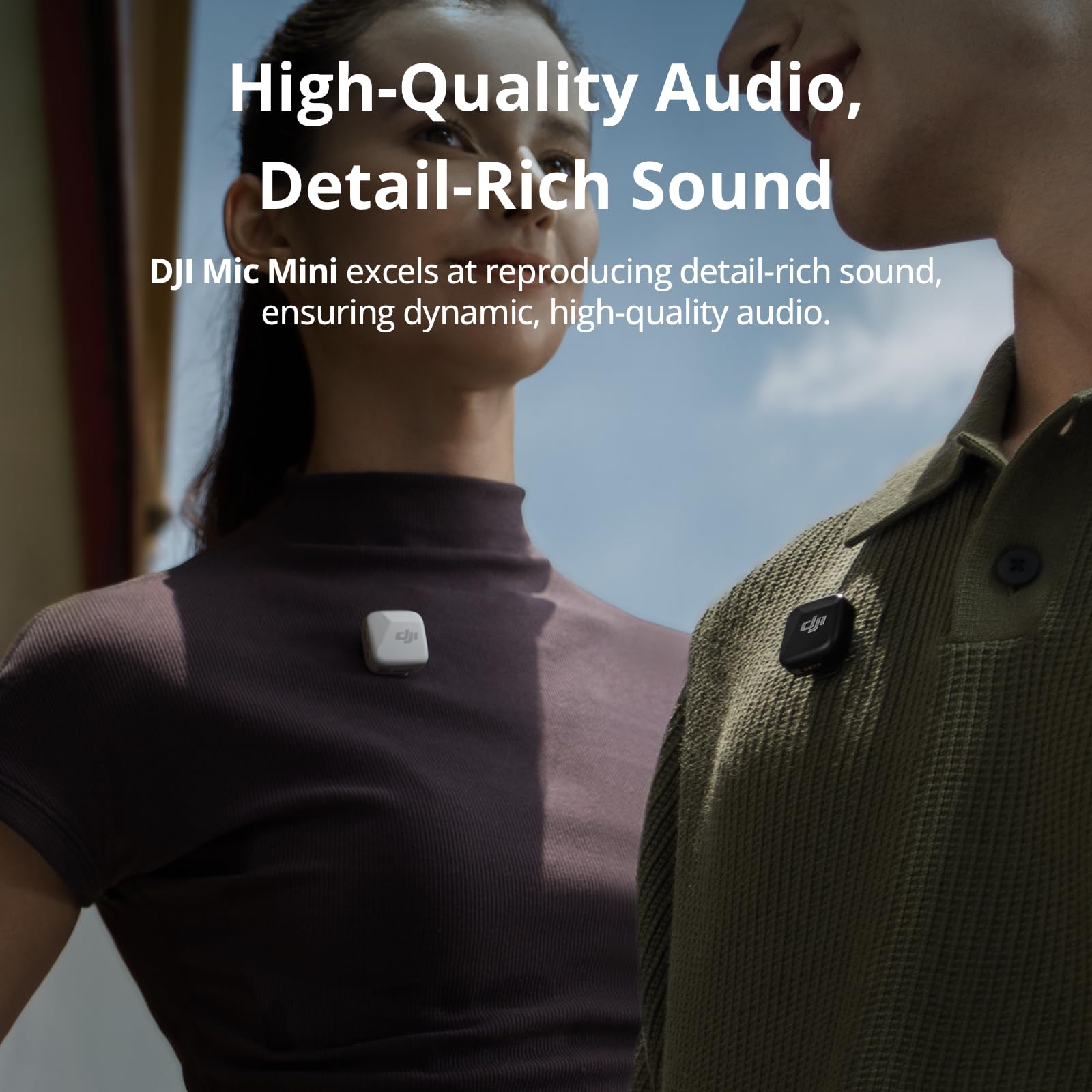 DJI Mic Mini Wireless Microphone (Arctic White) - Ultra Lightweight Noise Cancelling Lavalier Mic for iPhone, Android, Camera - Perfect for Vlogging, Live Streaming & Content Creation