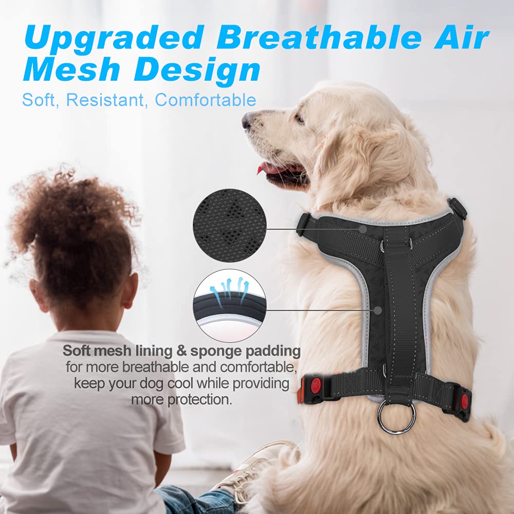 Supet No-Pull Dog Harness with Leash - Adjustable Reflective Pet Vest for Small, Medium & Large Dogs | Heavy Duty Control Handle for Walking, Training & Outdoor Adventures