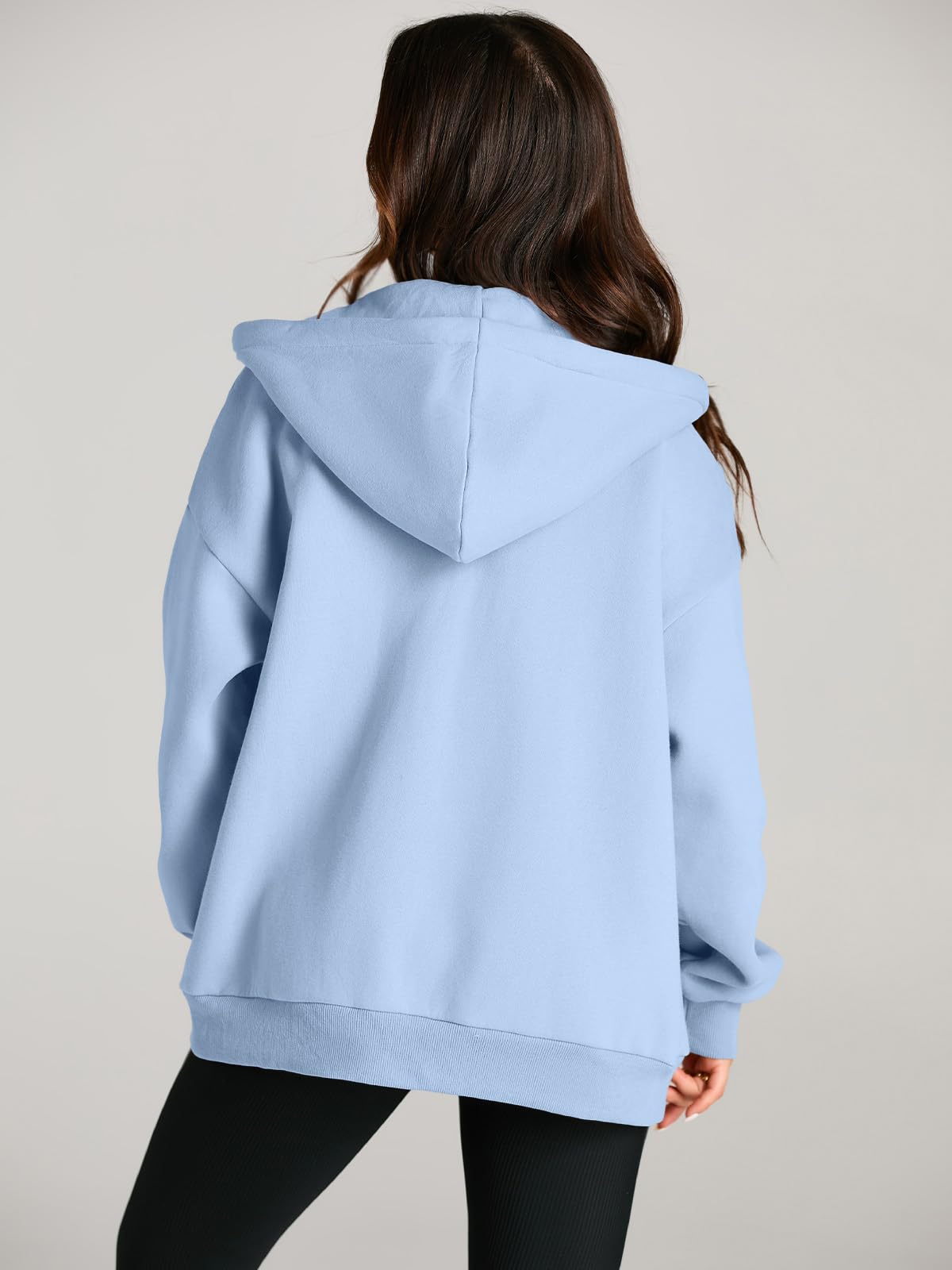 EFAN Women's Oversized Zip Up Hoodie with Drawstring & Pocket - Cute Fall Jacket for Casual Wear, Street Style & Cozy Loungewear