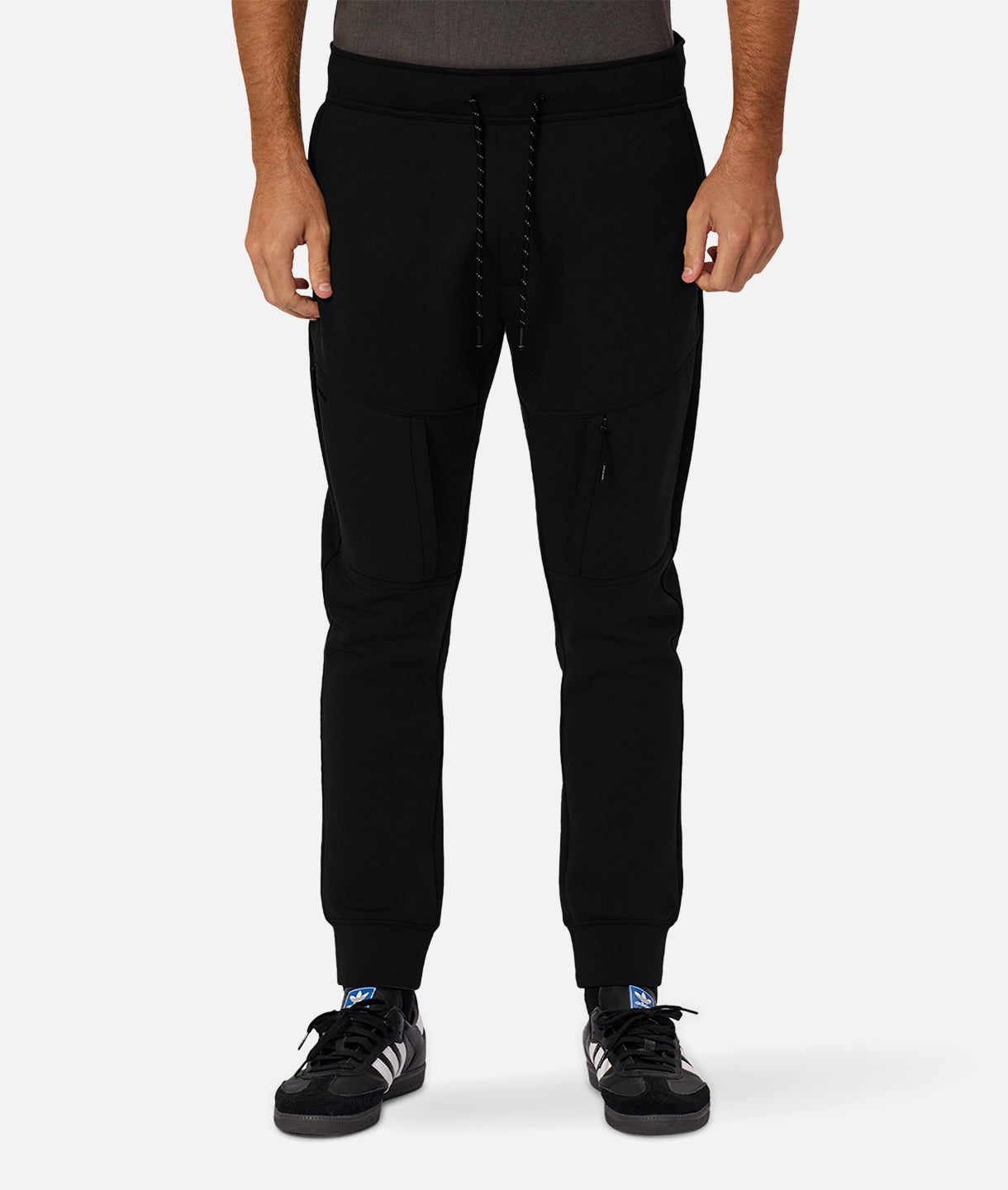 Tech Armored Track Pants for Men - Black Athletic Joggers with Stretch & Pockets - Perfect for Running, Gym Workouts & Casual Wear