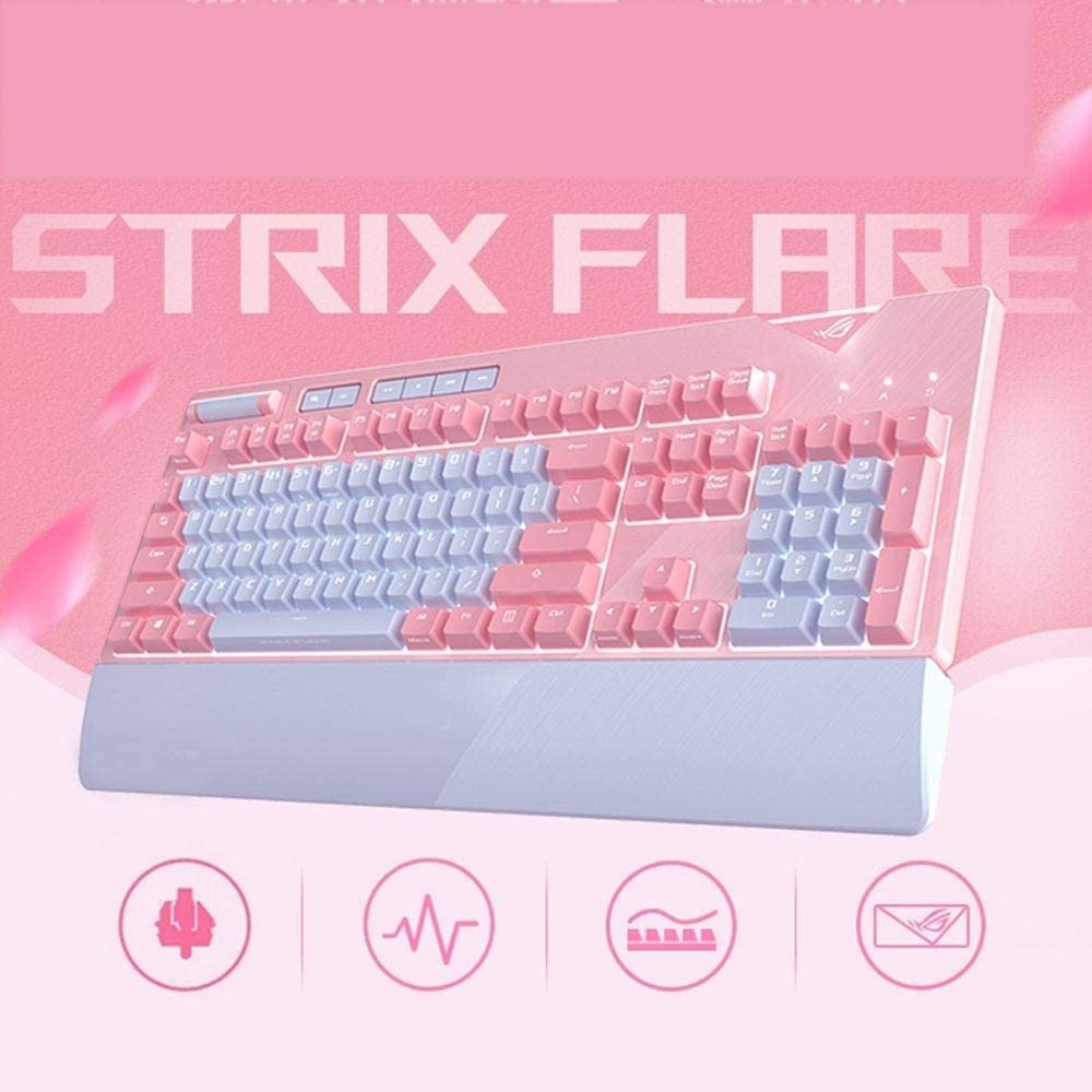 Pink Gaming Keyboard and Mouse Combo - Mechanical Keyboard with RGB Backlight, Wired Gaming Mouse, Mouse Pad - Perfect for PC Gaming, Streaming & Office Work (Color: Pink)