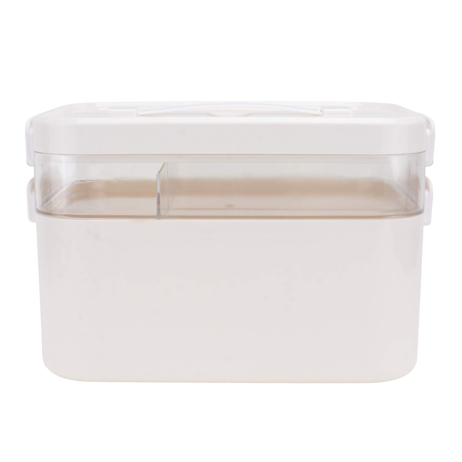 Portable First Aid Kit - Cabilock Double-Layer Emergency Storage Box for Medication & Household Organizer | Compact Medicine Cabinet, Clear Plastic Organizer Bin for Travel, Home & Car Safety