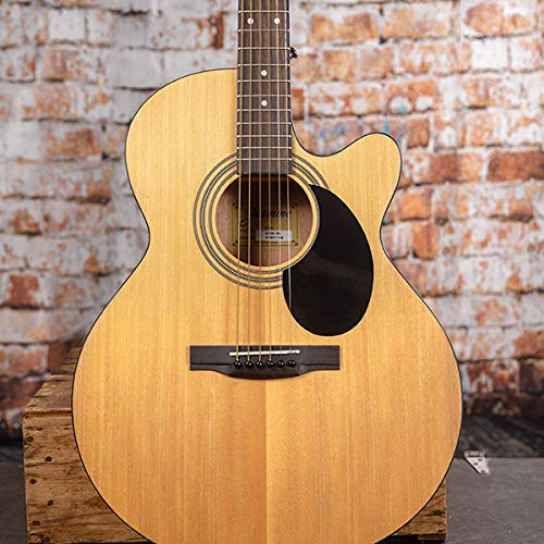 S34C NEX Cutaway Acoustic Guitar Bundle - Natural Finish with Gig Bag, Tuner, Strap, Picks, Strings, Instructional Book & DVD | Perfect for Beginners, Travel & Live Performances