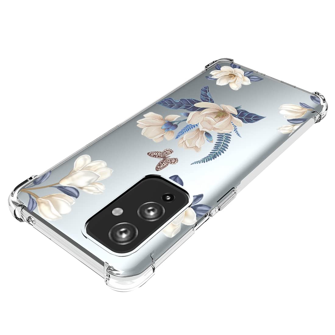 **Cute Clear Slim Shockproof TPU Case for OnePlus 9 5G LE2110 - Floral Design Protective Cover for Women & Girls (White Flower) | Perfect for Everyday Use, Work & Travel**