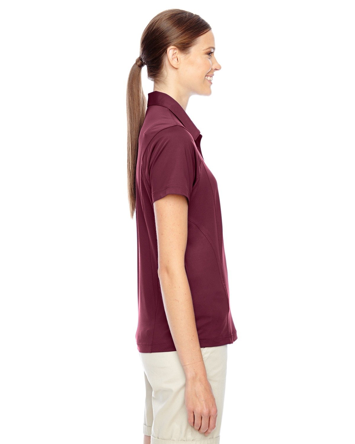 TEAM 365 Women's Performance Polo Shirt - Moisture Wicking, Breathable, Quick Dry - Medium, Sport Maroon - Perfect for Golf, Tennis & Outdoor Activities