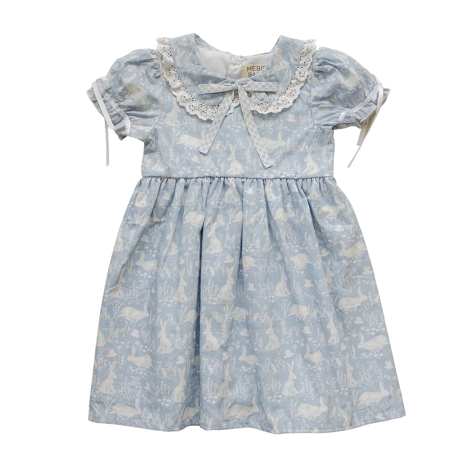 Blue Bunny Dress for Girls - Cute Bunny Print Cotton Dress for Kids, Toddler & Baby - Perfect for Easter, Birthday Parties & Spring Outfits