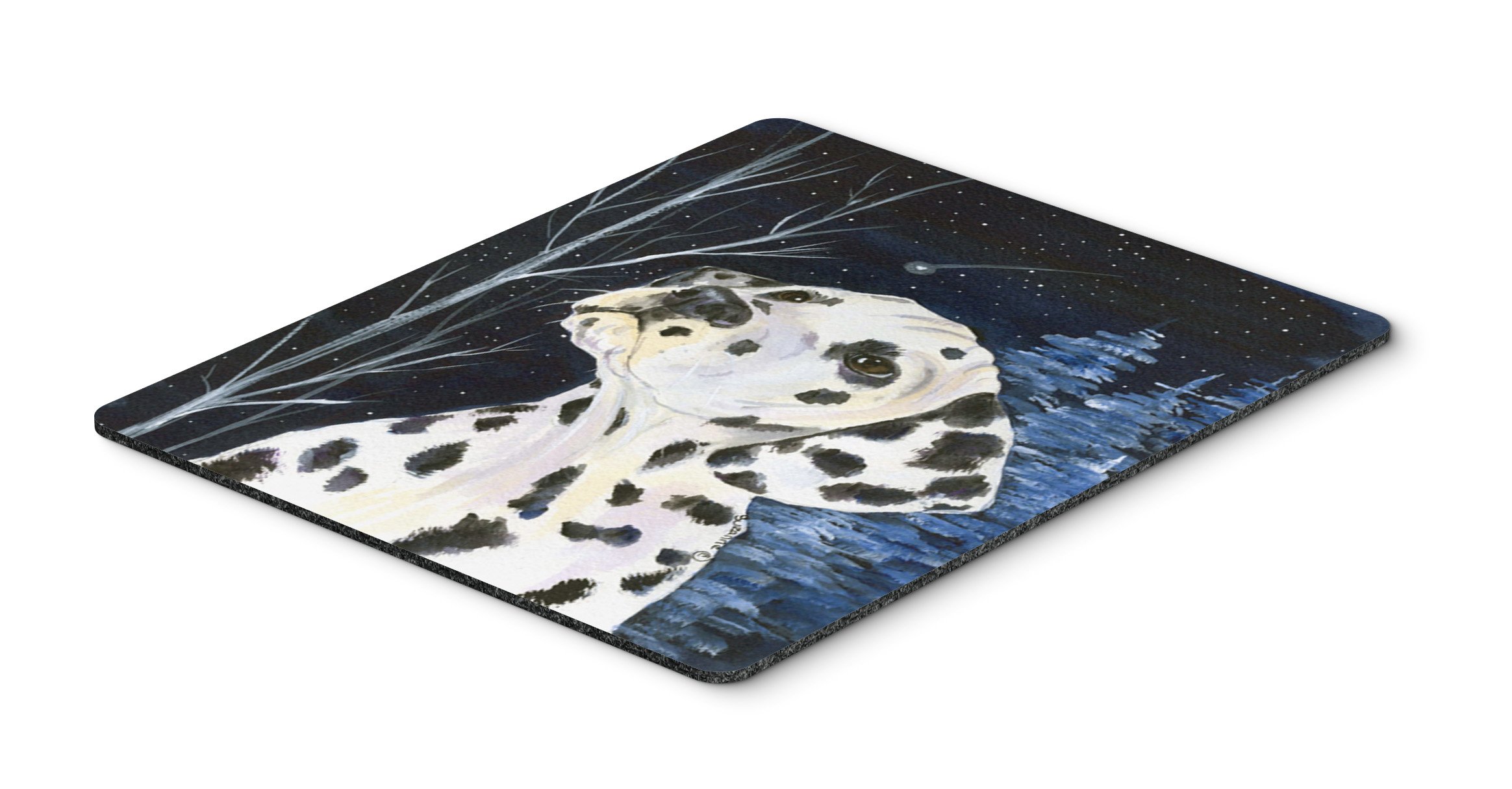 Starry Night Dalmatian Mouse Pad & Hot Pad - Washable Large Non-Slip Desk Mat for Home Office, Gaming, Computer & Laptop Use - Perfect Workstation Accessory for Comfort & Heat Protection