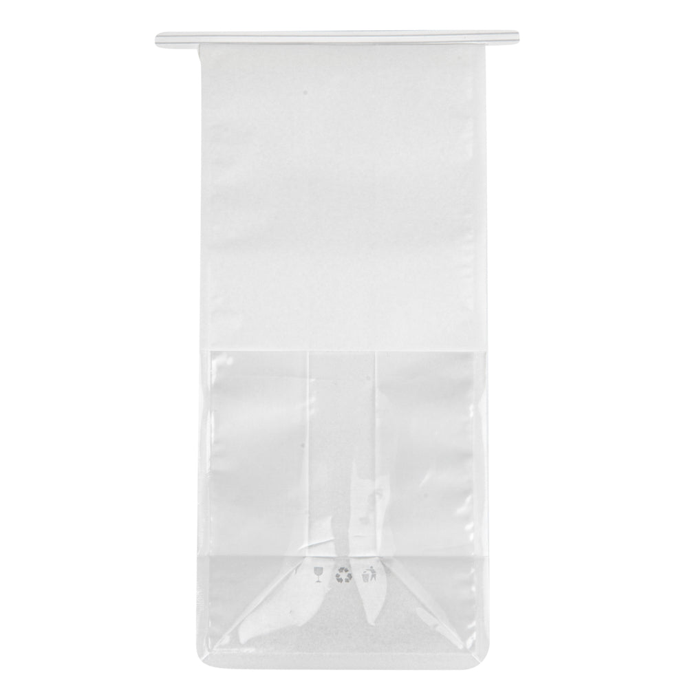 Premium White Cotton Paper Tin Tie Bags with Clear Window - 5