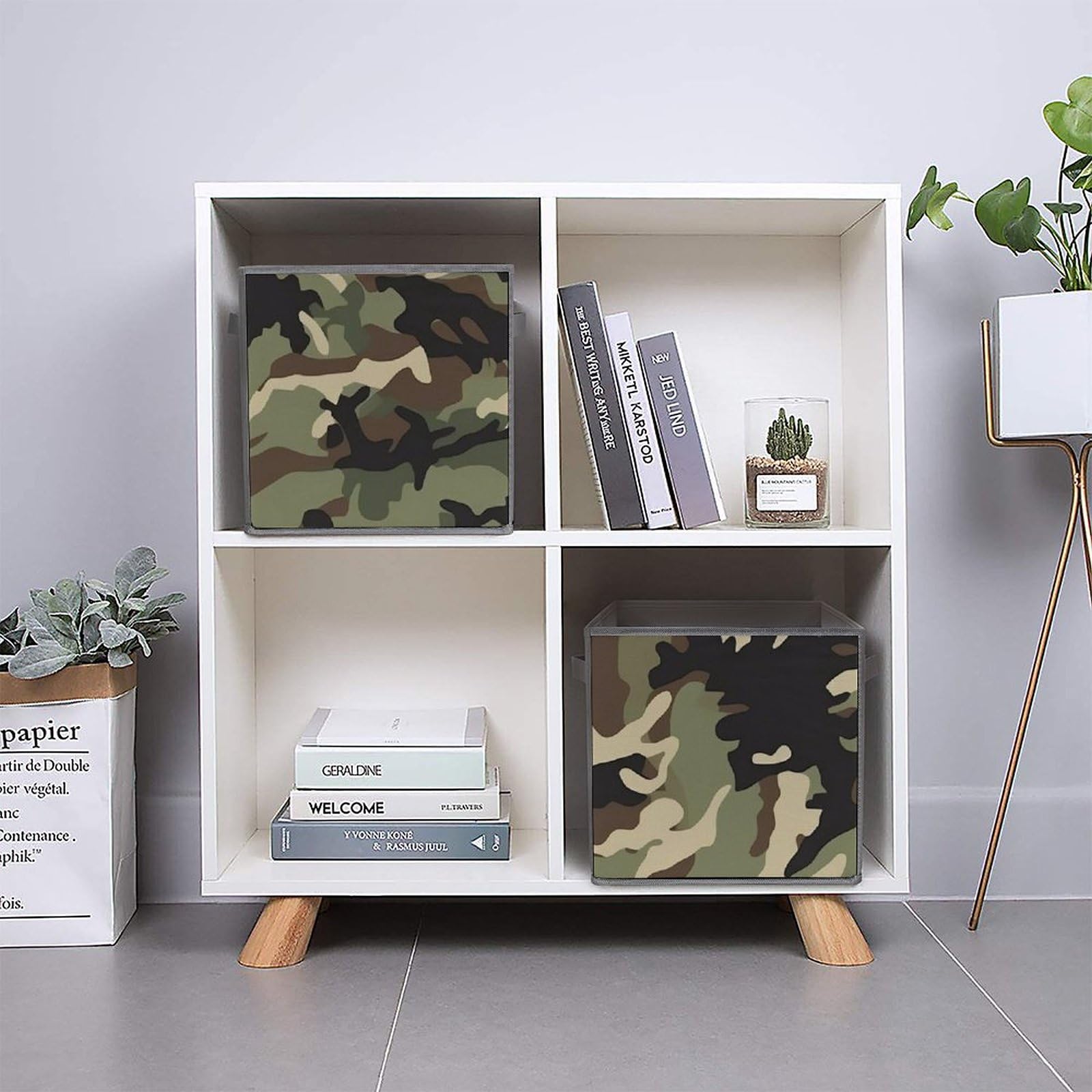 6-Pack Camouflage Collapsible Storage Bins with Handles - Large Closet Organizer, Clothing Storage Boxes for Bedroom, Nursery & Laundry Room Organization