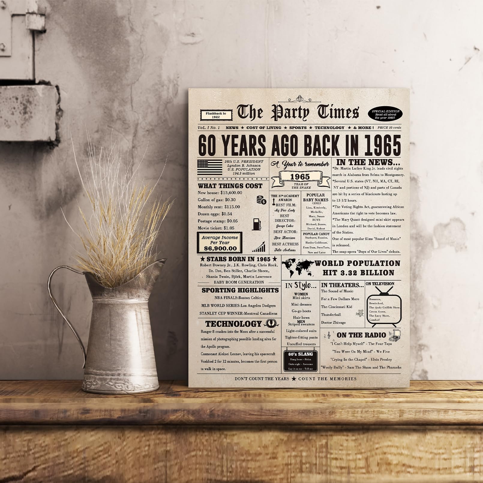 Giant 60th Birthday Card for Women & Men - Funny 60 Years Old Birthday Gift for Husband, Wife, Mom & Dad - Large 60th Birthday Party Decorations for Friends & Family - Perfect for Milestone Celebrations, Retirement Parties & Surprise Gifts
