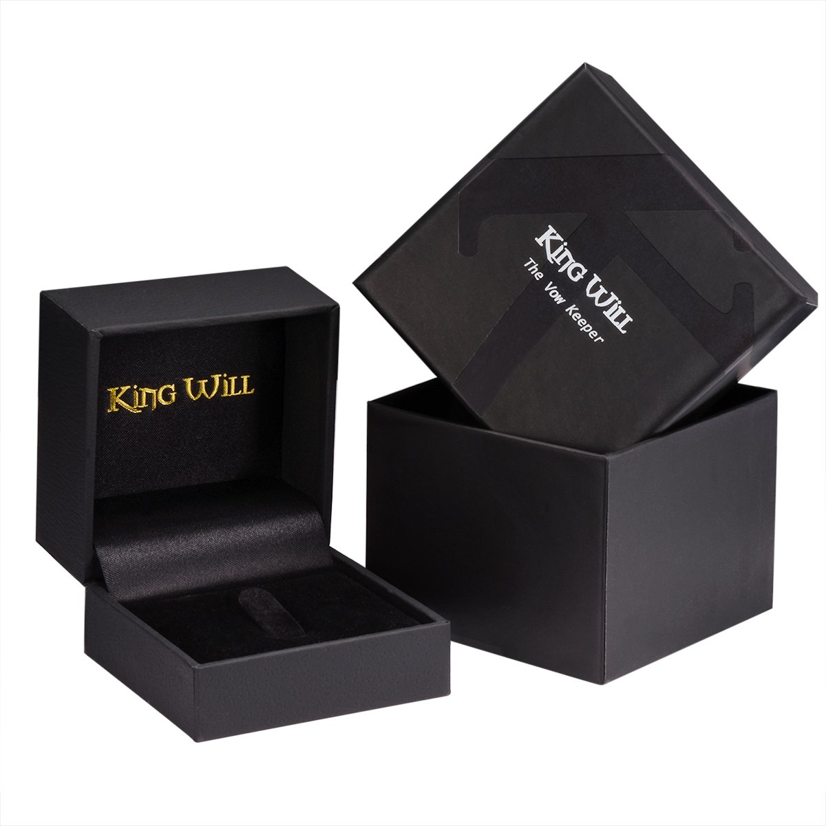 King Will Classic Men's 8mm Tungsten Carbide Wedding Band - Silver/Black/Gold/Rose Gold - Brick Pattern with Groove Center & Brushed Finish - Comfort Fit Ring for Men - Perfect for Weddings, Anniversaries, and Everyday Wear