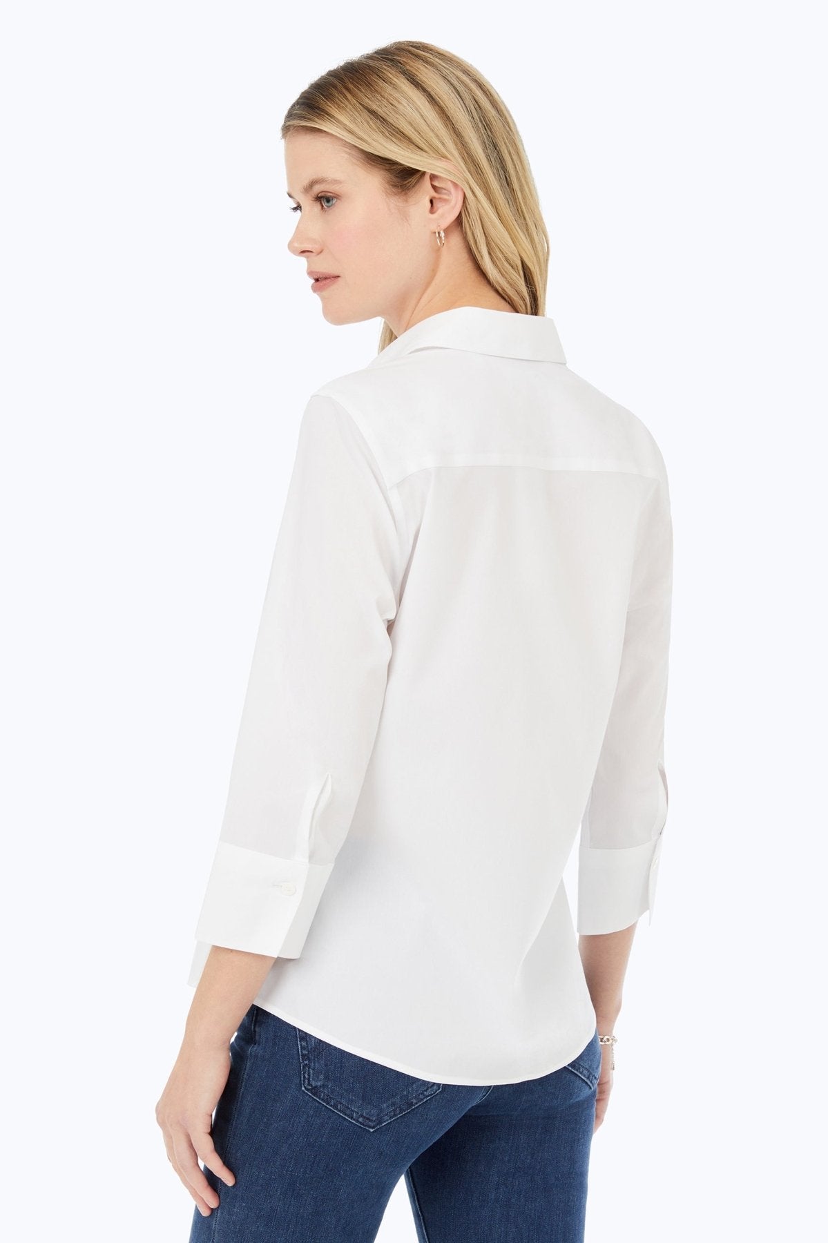 Mary No Iron Stretch 3/4 Sleeve Shirt - Wrinkle-Free Comfort Blouse for Women - Perfect for Office, Travel & Casual Wear