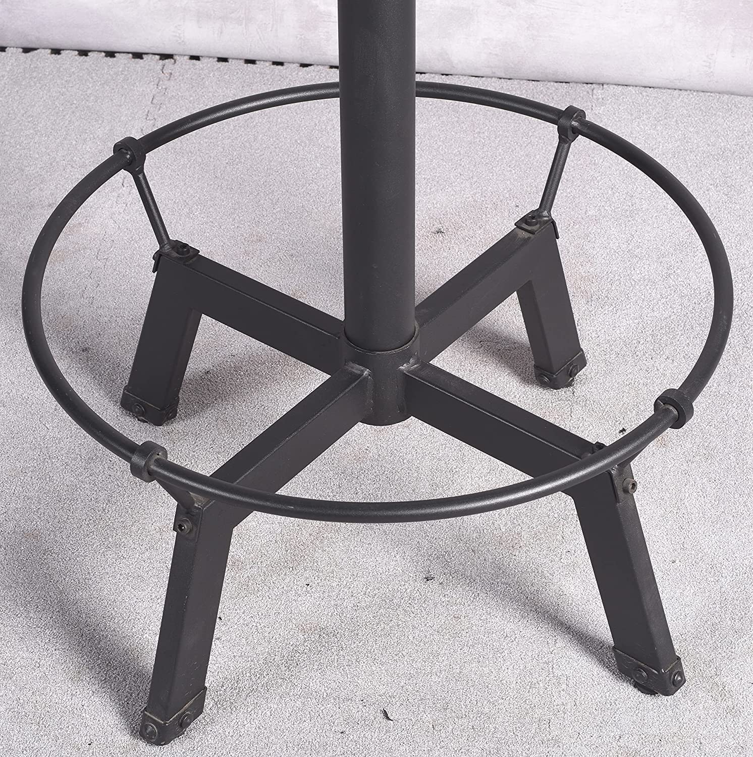 Modern 3-Piece Round Pub Table Set with Adjustable Bar Stools - Industrial Style Bistro Height Kitchen Dining Set for 2 - Perfect for Small Spaces, Breakfast Nooks & Compact Apartments