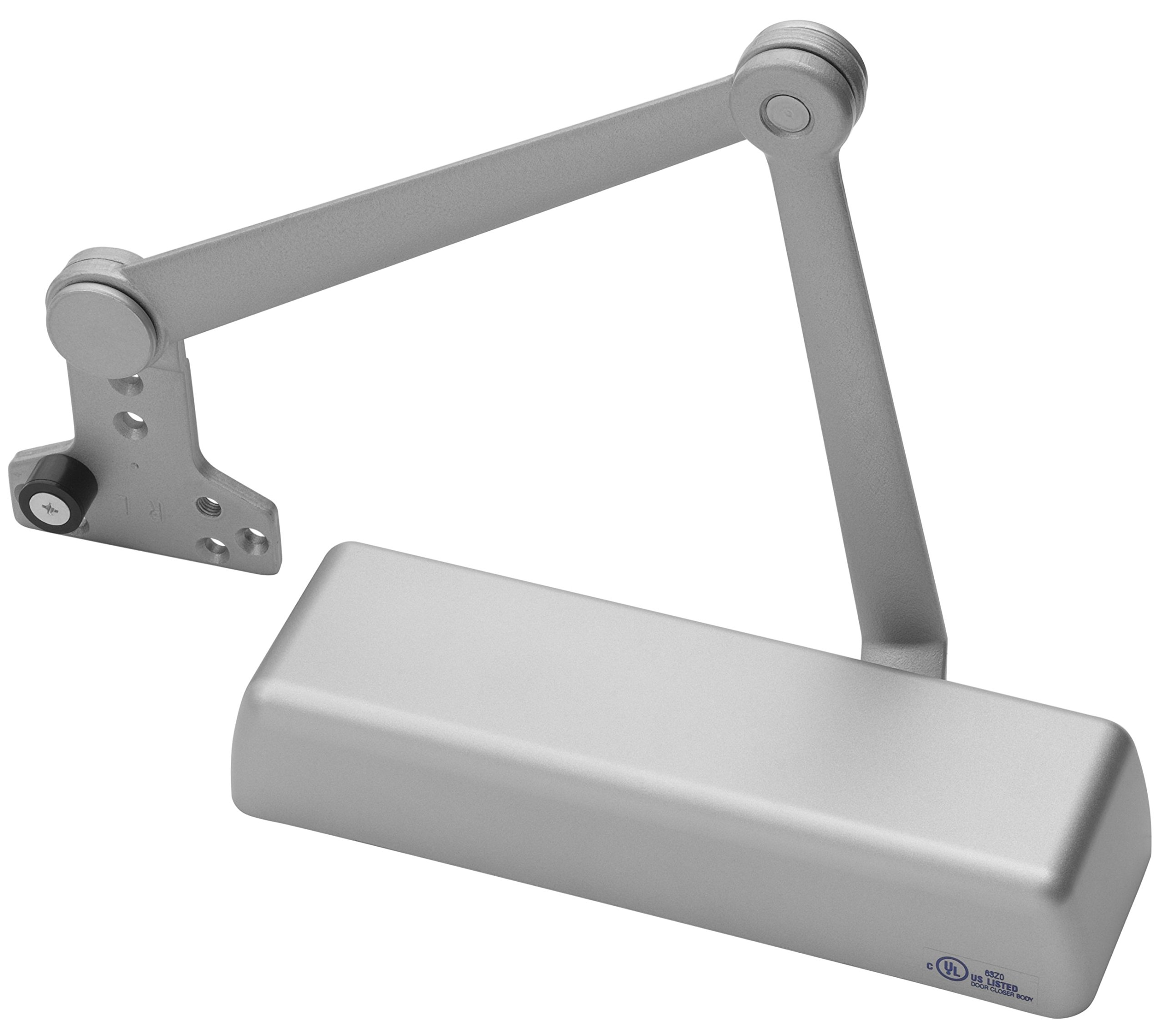 Yale 12-1/4 Inch Heavy Duty Cast Iron Door Closer with Satin Chrome Finish (085232) - Perfect for Commercial Buildings, Schools, and Office Security Doors