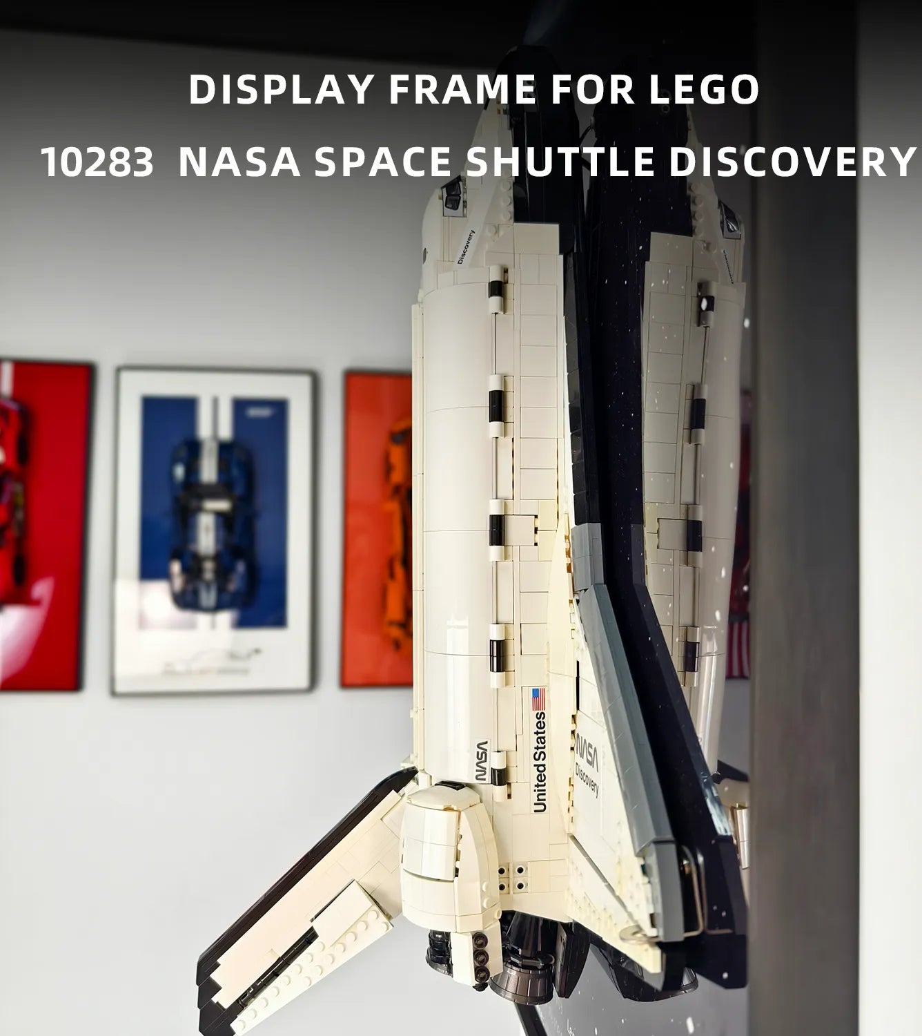 LEGO® 10283 NASA Space Shuttle Discovery Wall Display Frame - Premium Hanging Shelf for LEGO Space Collection - Perfect for Home Office & Game Room Decor
