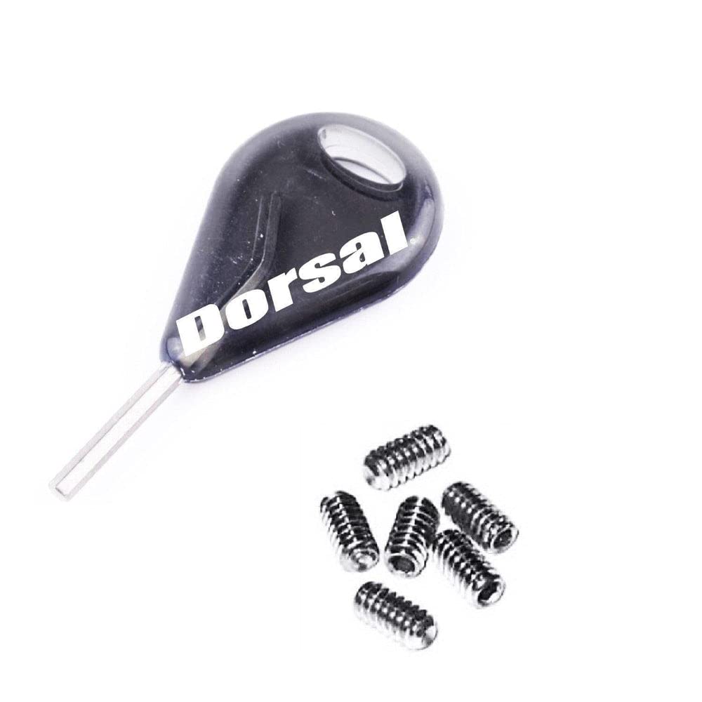 DORSAL Surfboard Fins Thruster 3 Fin Set - FCS Compatible, Universal Black Glass-Filled Nylon Fins with Key & Screws - Perfect for Shortboards, Fish Surfboards & Performance Surfing