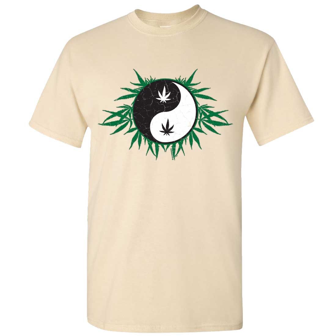 Stoner Yin Yang Pot Leaf T-Shirt - Assorted Colors - Hippie & 420 Lifestyle Apparel for Casual Wear & Festivals