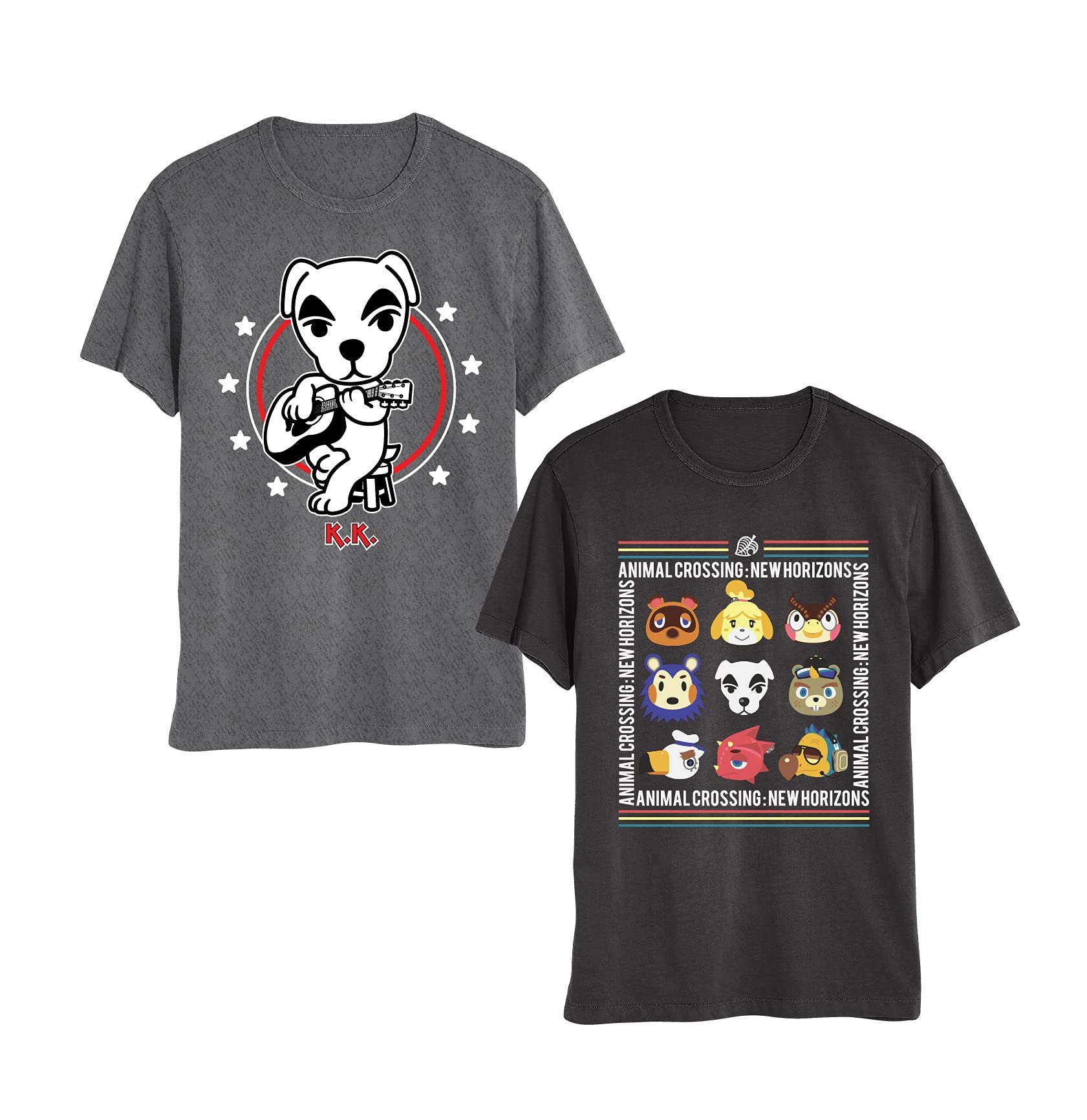 **Nintendo Animal Crossing New Horizons 2-Pack Men's T-Shirts - Casual Gaming Tees for Fans, Gift for Gamers - Perfect for Cosplay, Gaming Events & Everyday Wear**