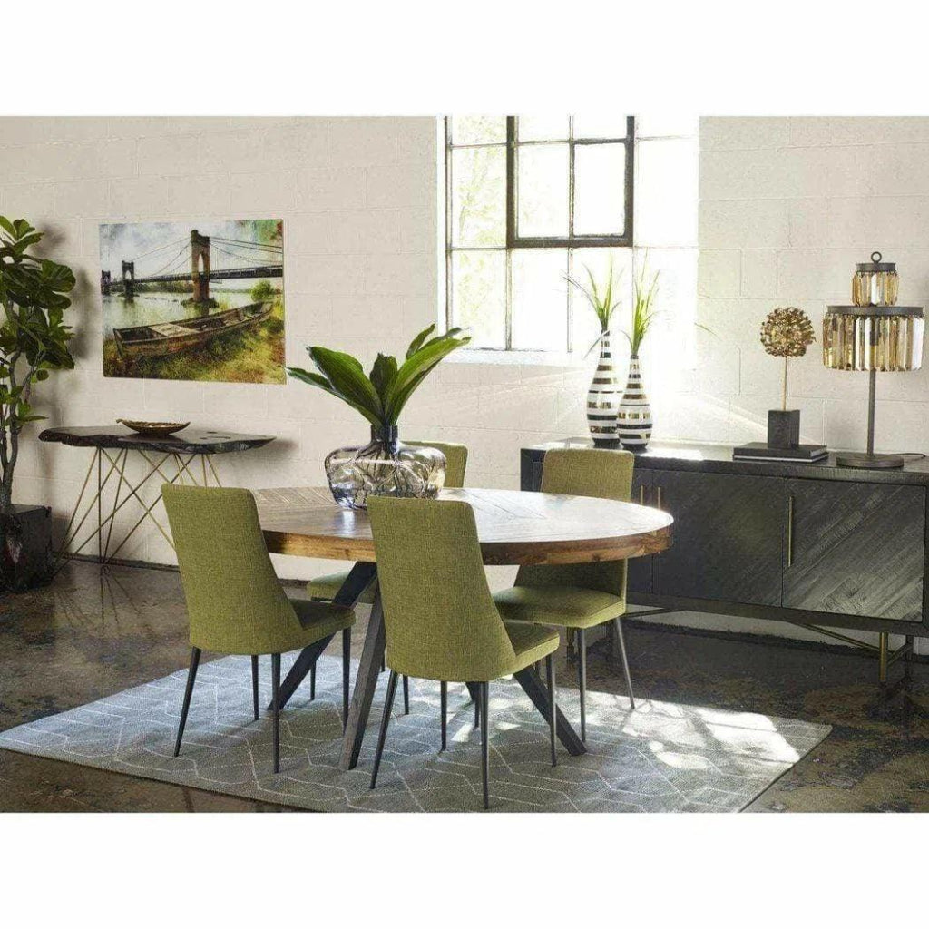 58 Inch Oval Coffee Table - Rustic Brown Wooden Living Room Centerpiece for Modern & Farmhouse Decor