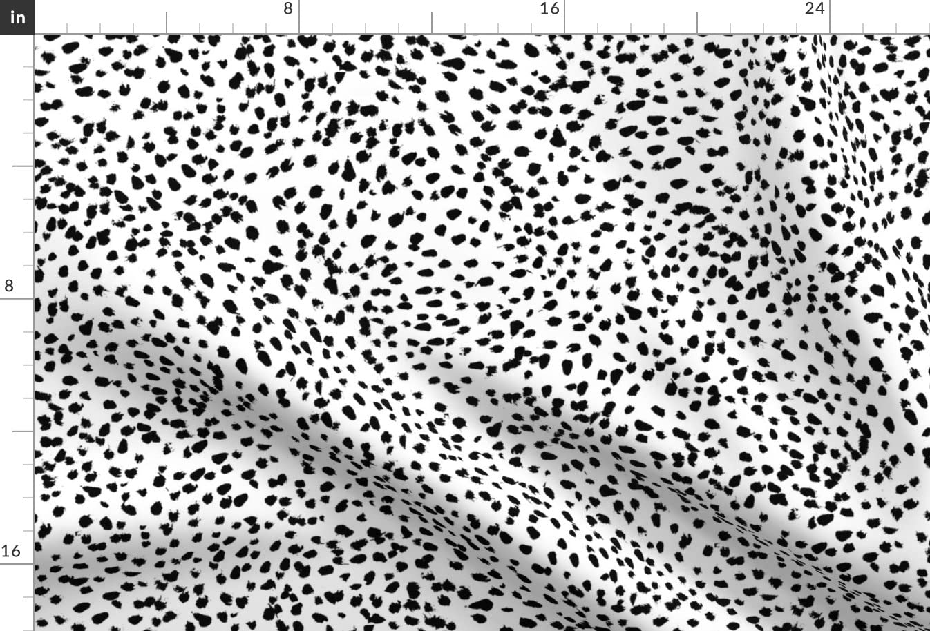 Premium Spoonflower Fabric - Dalmatian Print Animal Painterly Dots Abstract Black & White Printed on Soft Minky Fabric (Fat Quarter) | Perfect for Sewing Baby Blankets, Quilt Backing & Plush Toys | DIY Nursery Decor, Pet Accessories & Home Crafts