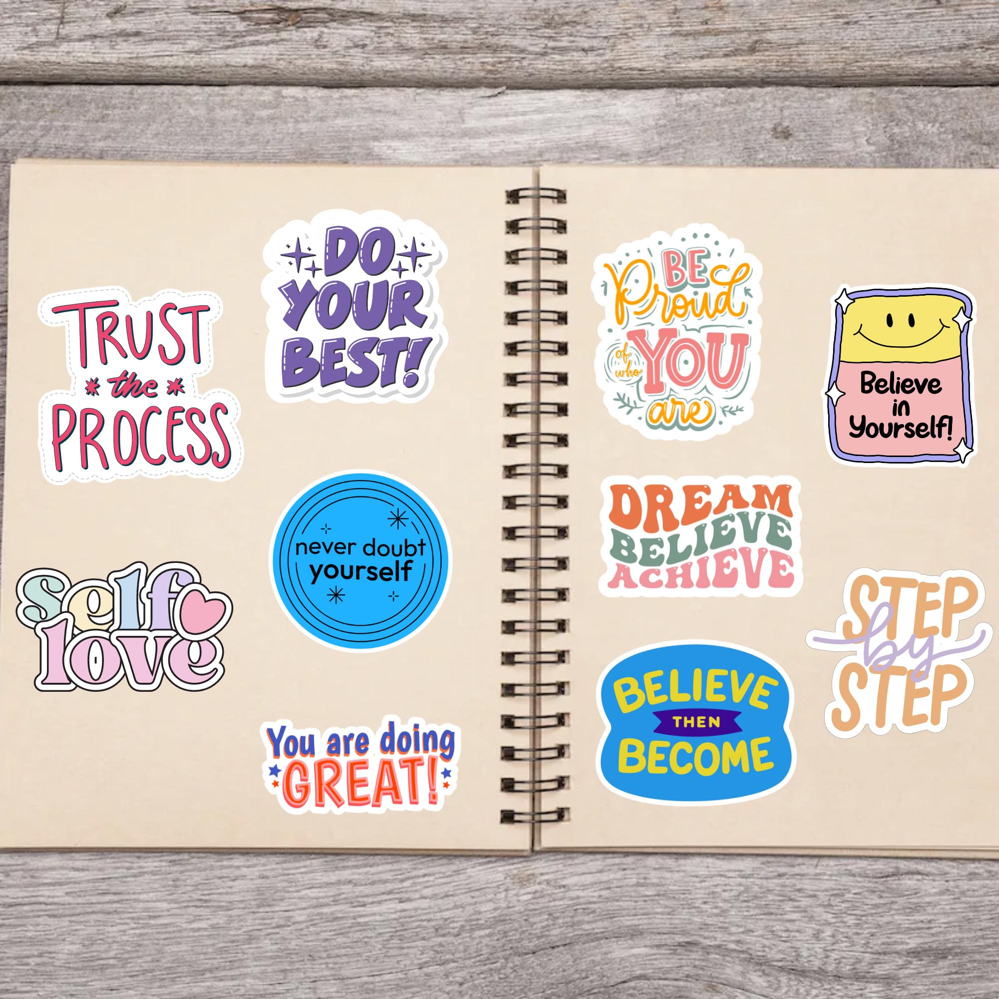 Motivational Vinyl Stickers - Inspirational Positive Quote Decals for Water Bottles, Skateboards & Laptops - Encouraging Gift Ideas for Students, Kids & Teens - Perfect for School, Work & Daily Motivation
