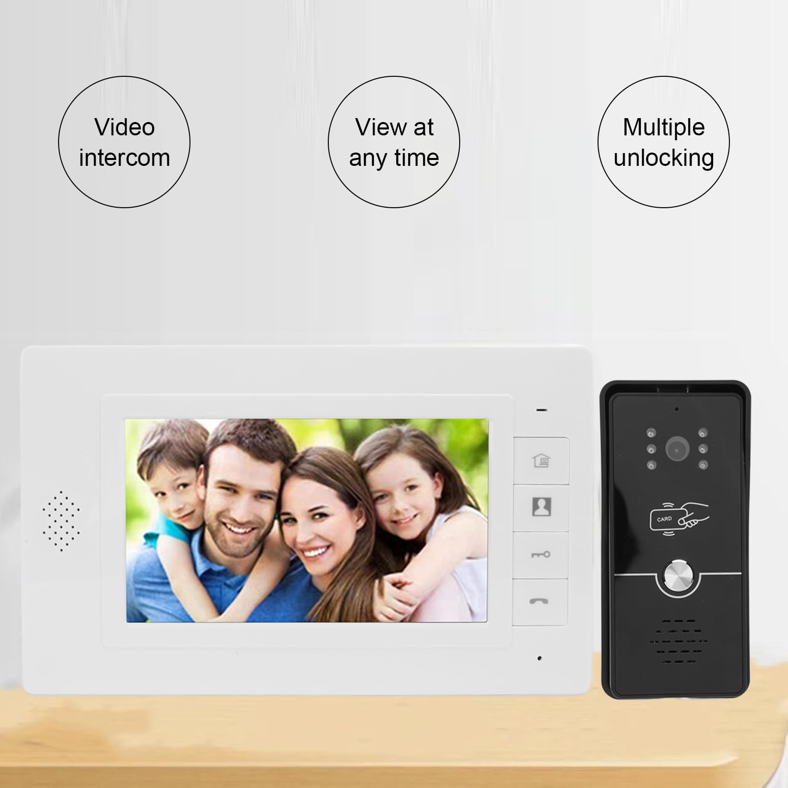 7 Inch Wired Video Intercom System with LCD Monitor, Infrared Night Vision & 120° Wide Angle - Smart Doorbell Phone for Home Security & Apartment Entry (Indoor/Outdoor Use)
