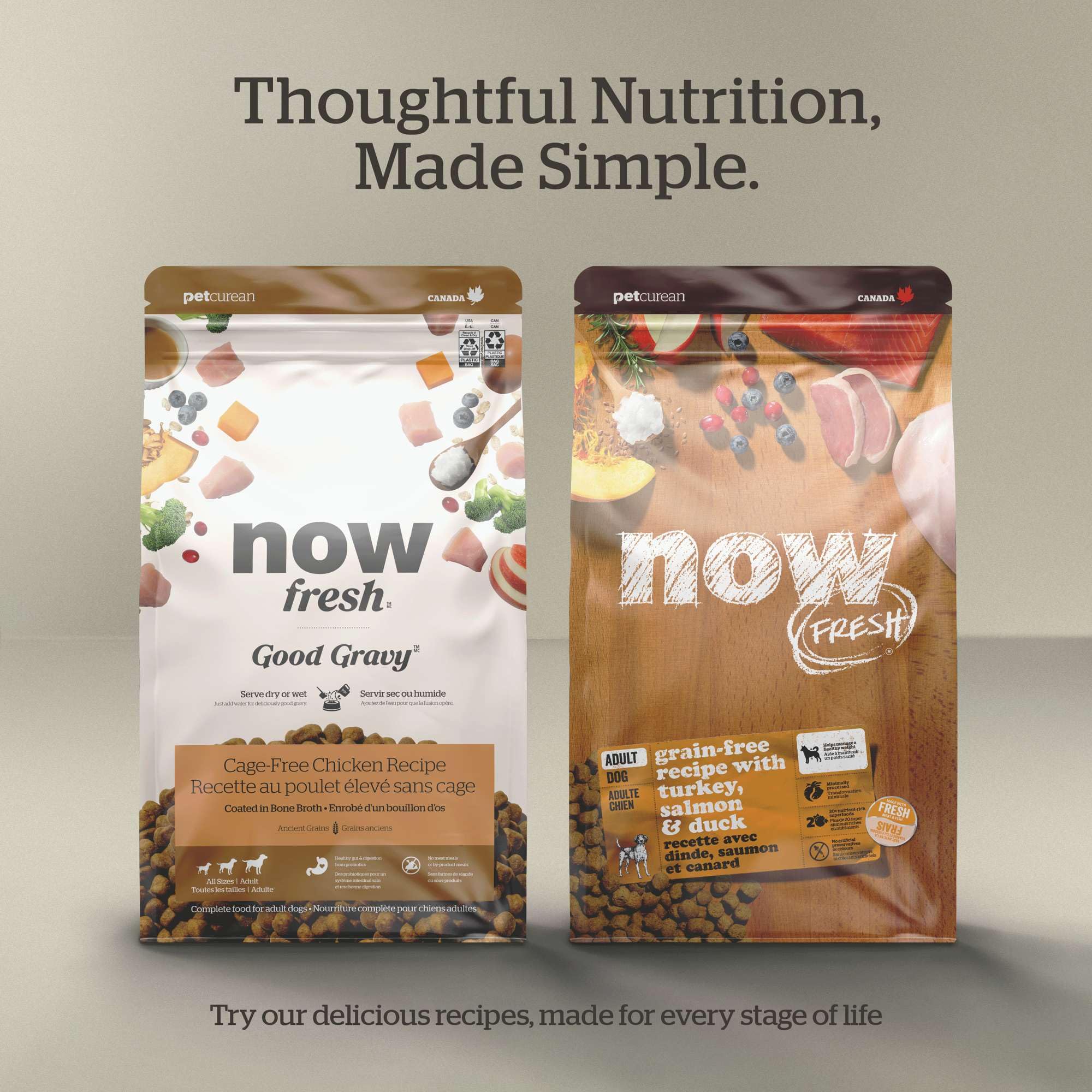 Now Fresh Grain-Free Dry Dog Food - Real Turkey, Salmon & Duck Puppy Recipe for All Breed Sizes (22 lb Bag) | Perfect for Growing Puppies & Active Dogs