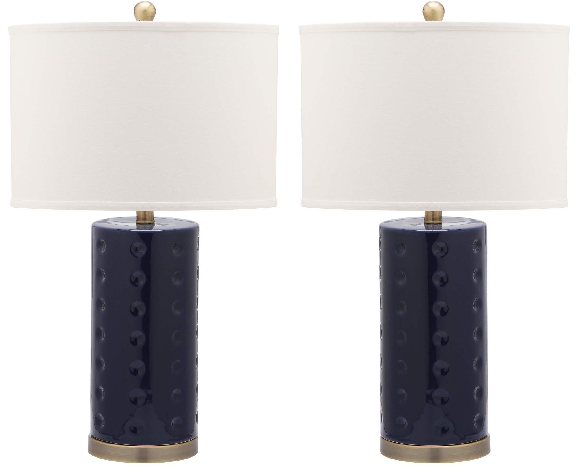 Safavieh Roxanne Navy Table Lamp Set of 2 - Modern Coastal Bedside Lighting for Bedroom, Living Room & Office Decor
