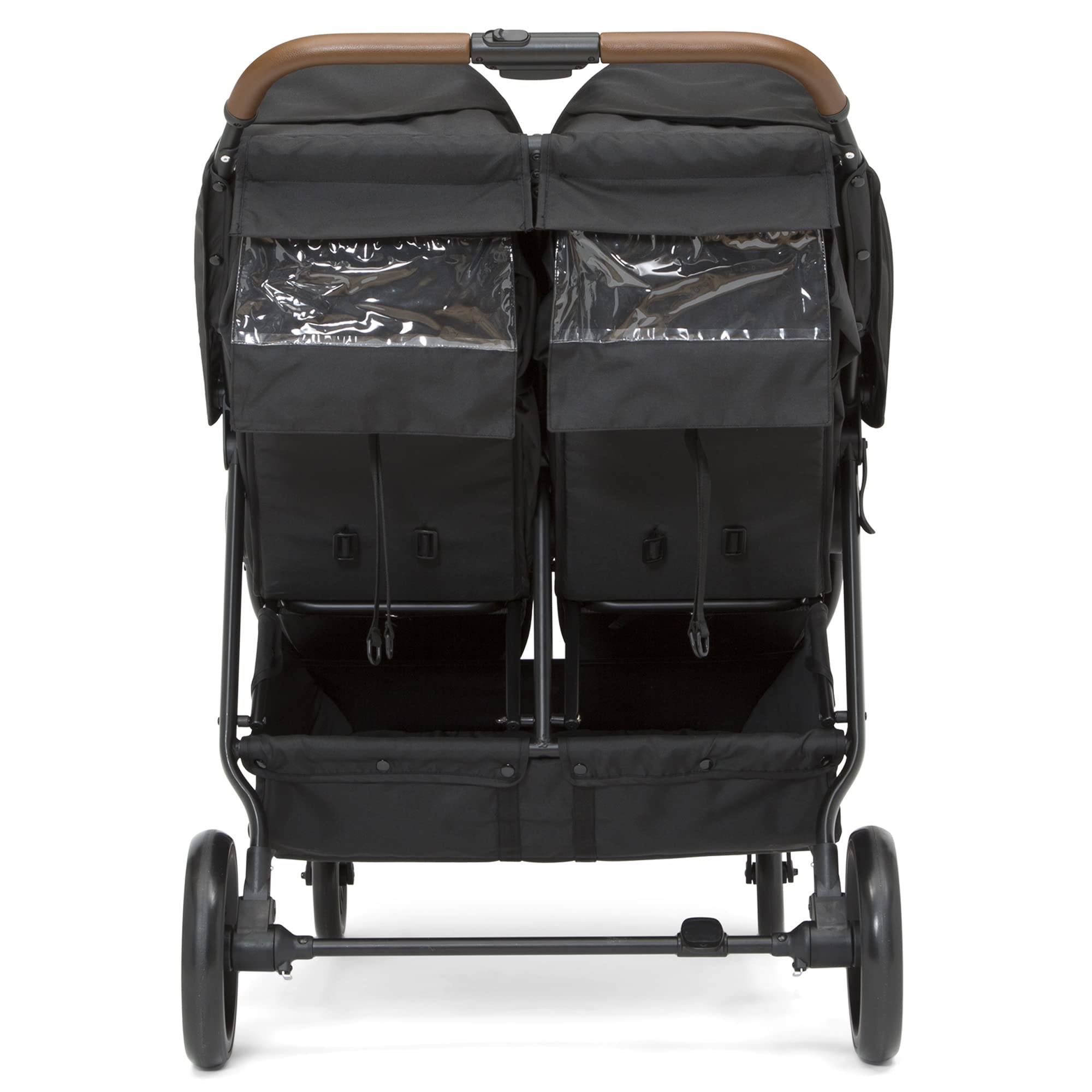 Delta Children Cruzer Double Stroller - Lightweight Side by Side Baby Stroller with Reclining Seats, Extendable Canopies & Compact Fold | Perfect for Twins or Siblings | Ideal for Shopping, Travel & Outdoor Adventures (Black)