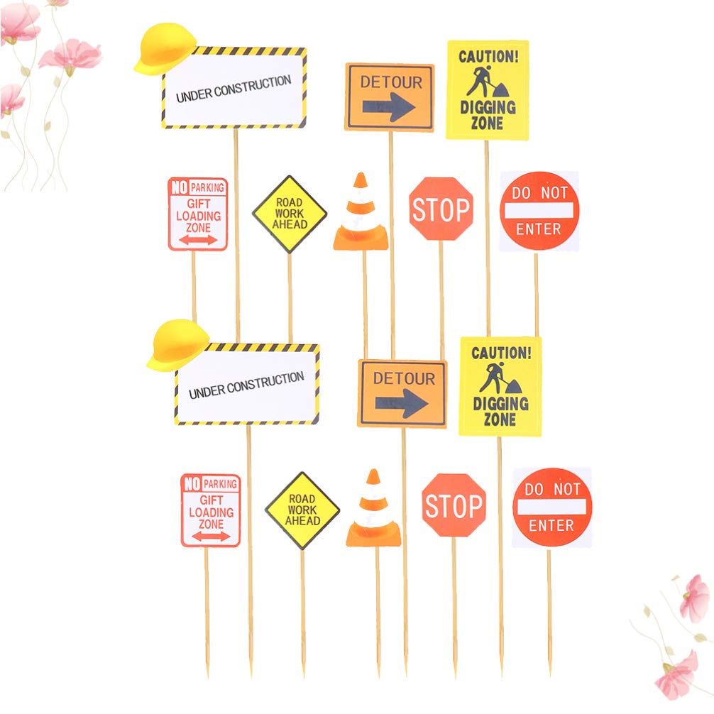 30PCS Mini Construction Vehicle Toys Set - Wooden Digger, Excavator, Tractor for Kids Birthday Cake Decorations, Party Favors & Engineering Play Scenes