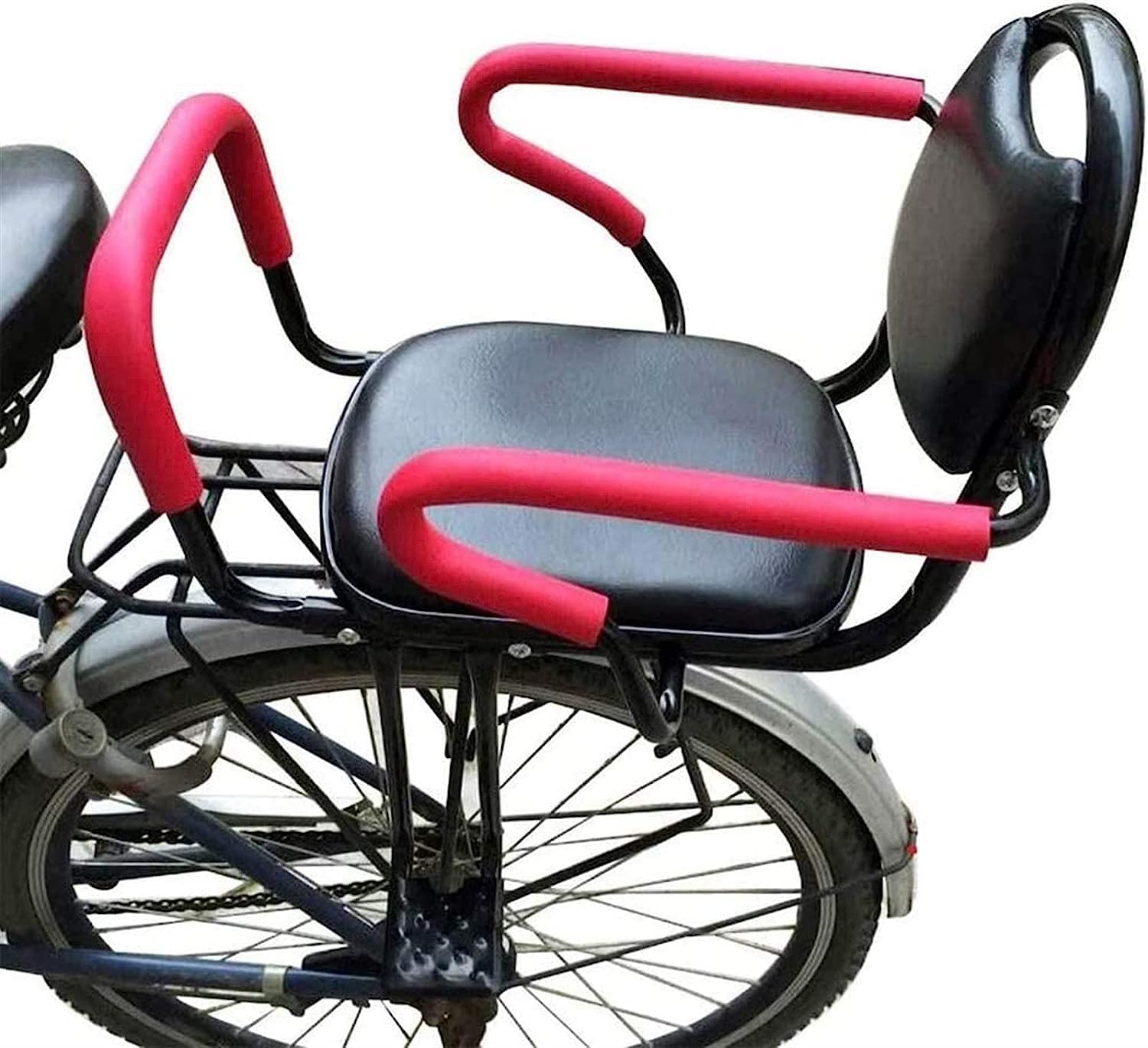Rear Mount Child Bike Seat for 2-6 Year Old Kids - Adjustable Armrests, Safety Seat Belt & Comfortable Cushion - Universal Fit for Most Adult Bicycles - Perfect for Family Rides, Commuting & Outdoor Adventures
