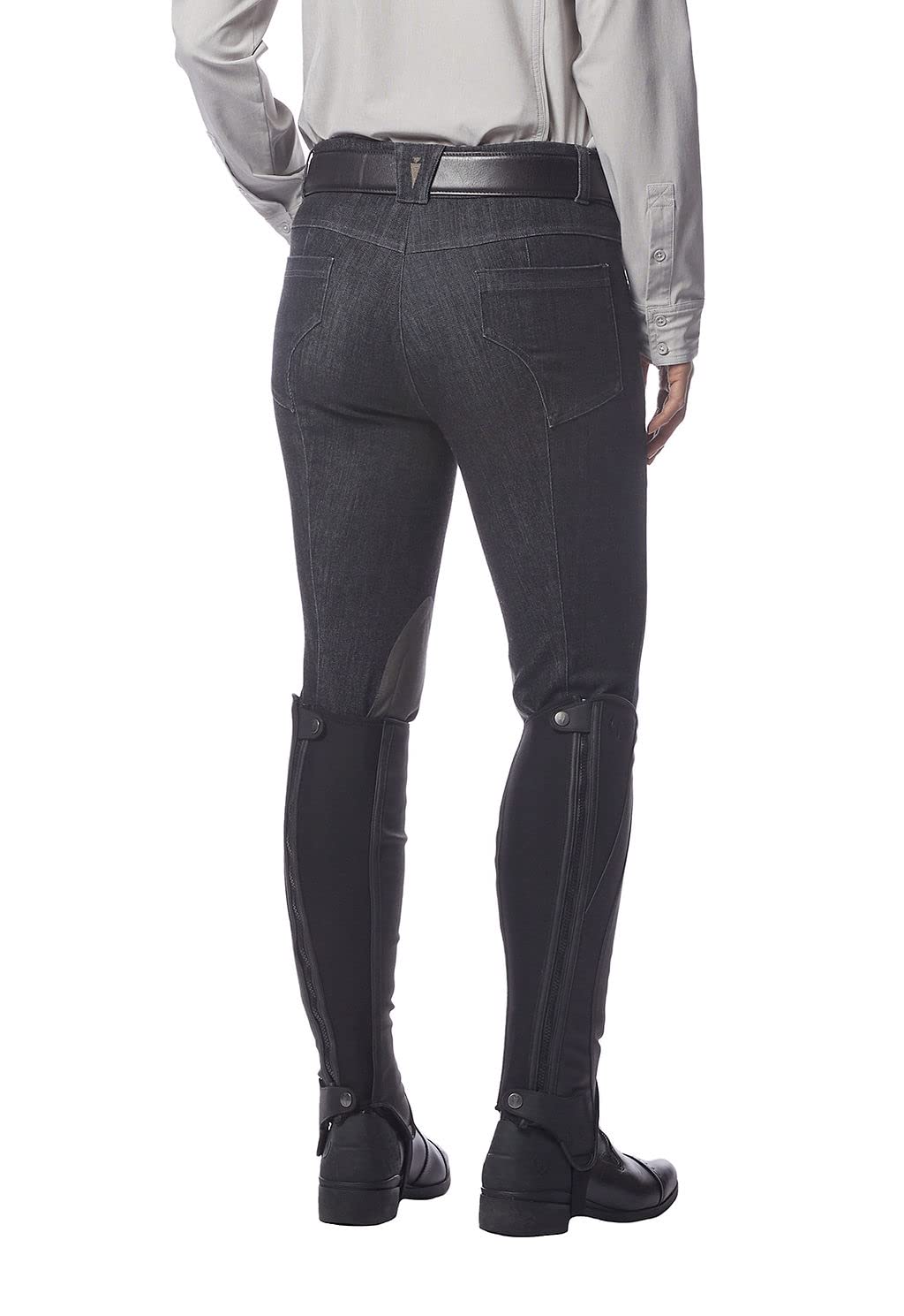 Kerrits Women's Stretch Denim Knee Patch Riding Breeches – Comfortable Equestrian Jeans for Horseback Riding, Training & Everyday Wear | Perfect for English & Western Riding Styles