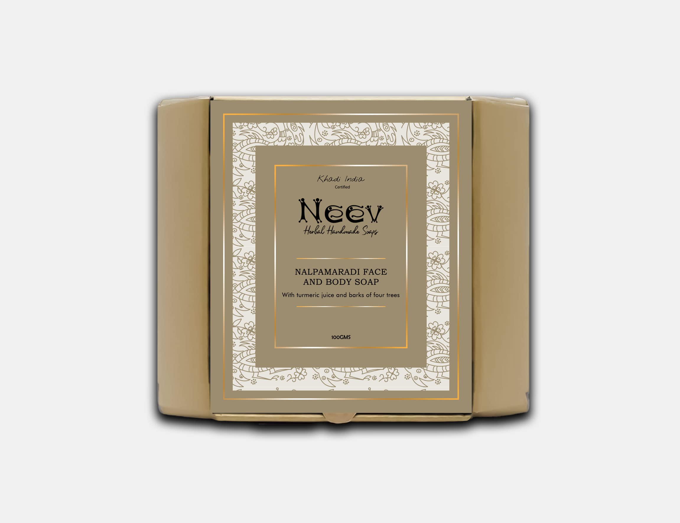 Neev Nalpamardi Ayurvedic Face and Body Soap for Glowing Skin - Natural Cleansing & Moisturizing Bar for Daily Use at Home or Travel
