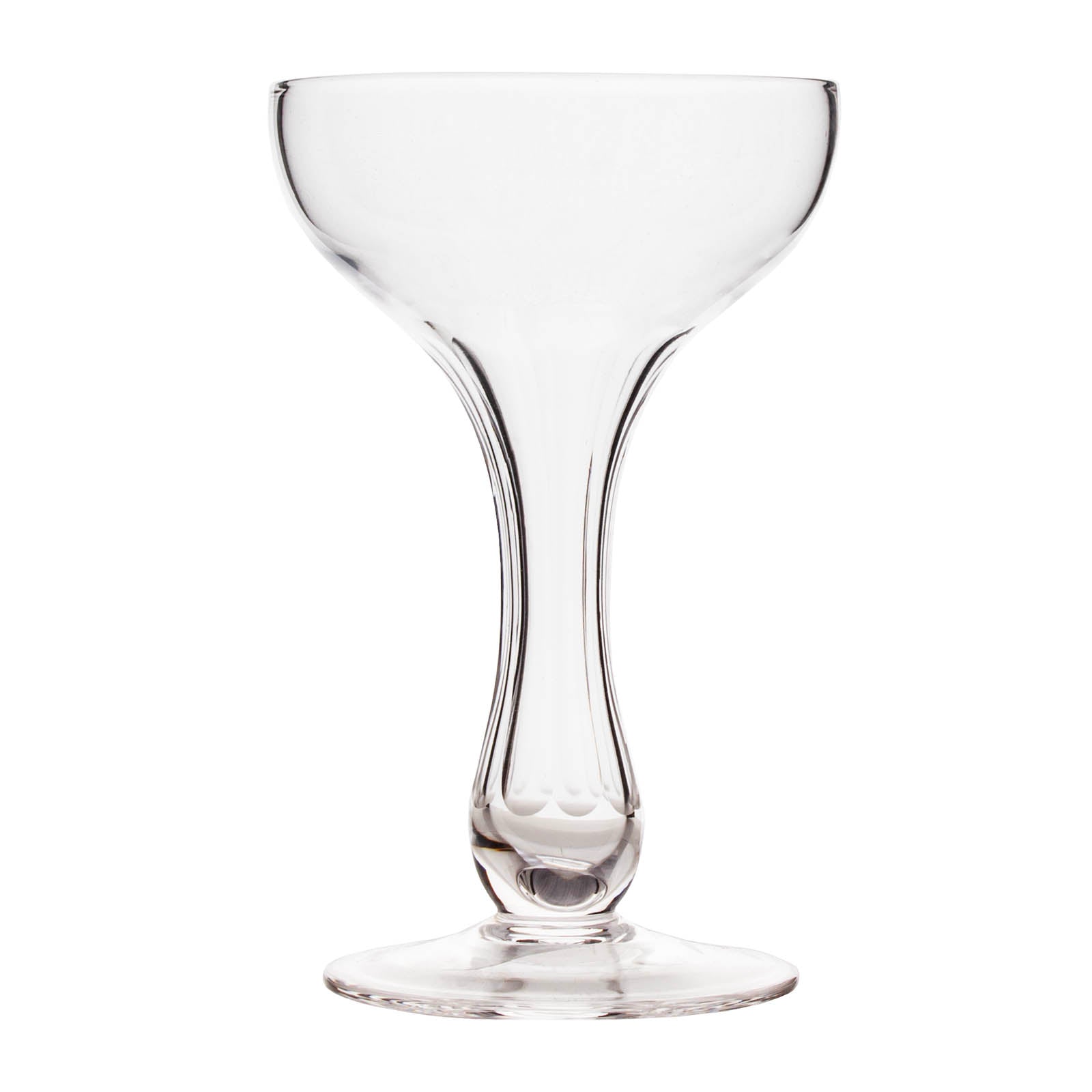 BarConic® Elegant Hollow Stem Champagne Coupe Glasses - Set of 4, Premium Cut & Polished Crystal for Wedding, Party & Romantic Dinners