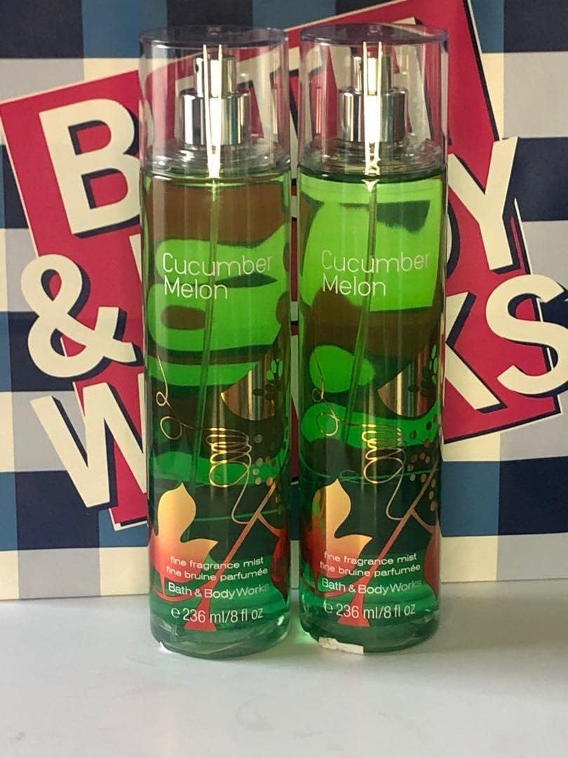 Bath and Body Works Cucumber Melon Body Mist 8 oz (2-Pack) - Refreshing Fragrance for Women, Summer Body Spray, Lightweight Hydrating Mist for Daily Use, Gym, Work & Travel