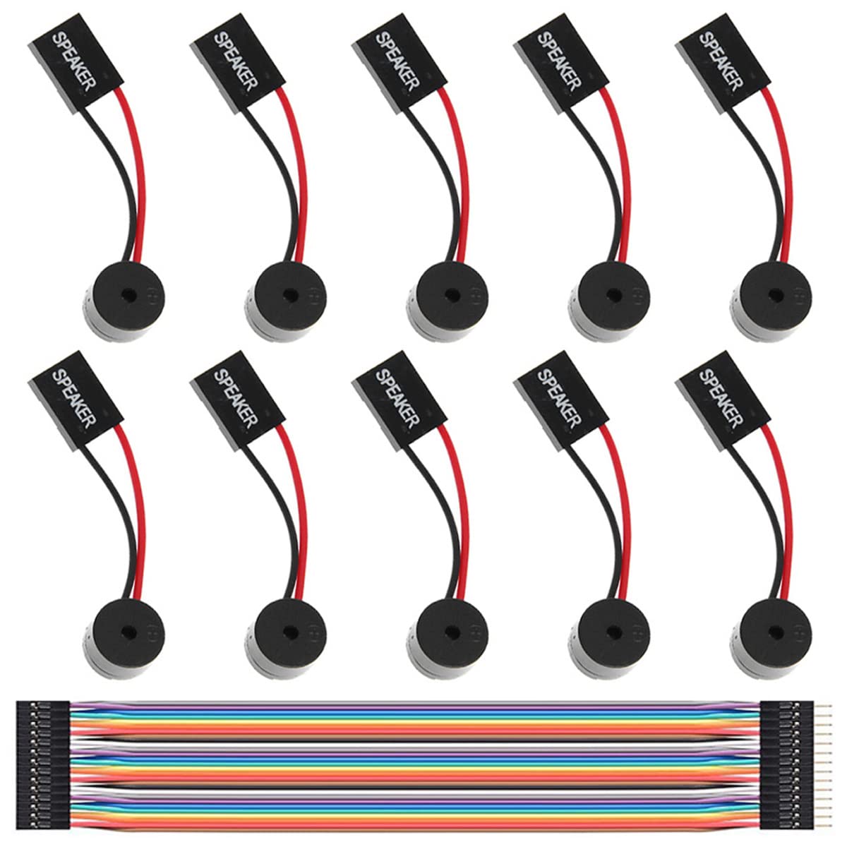 10 Pcs Mini PC Motherboard Internal Speaker - Computer Case Mainboard BIOS Alarm Buzzer for Arduino & DIY Electronics with Dupont Extension Cable - Ideal for PC Builds, Troubleshooting & Electronic Projects