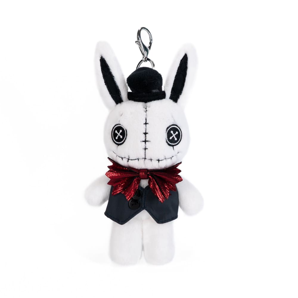 Victorian Style White Rabbit Plush Keychain - Cute Bunny Keyring Accessory for Bags, Backpacks & Gifts | Perfect for Alice in Wonderland Fans & Collectors