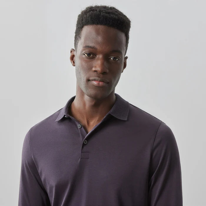 Robert Barakett Georgia Long Sleeve Polo Shirt for Men - Classic Cotton Comfort Fit Casual Wear for Office, Golf & Everyday Outfits