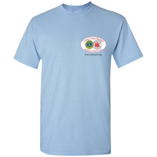 Lions Camp Badger Short Sleeve T-Shirt with Color Logo - Comfortable Cotton Tee for Outdoor Adventures, Hiking, and Casual Wear