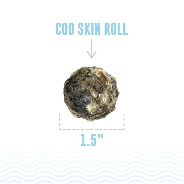 Premium Icelandic Cod Skin Rolls for Dogs - All-Natural, High-Protein Dog Treats - Perfect for Training, Chewing & Dental Health