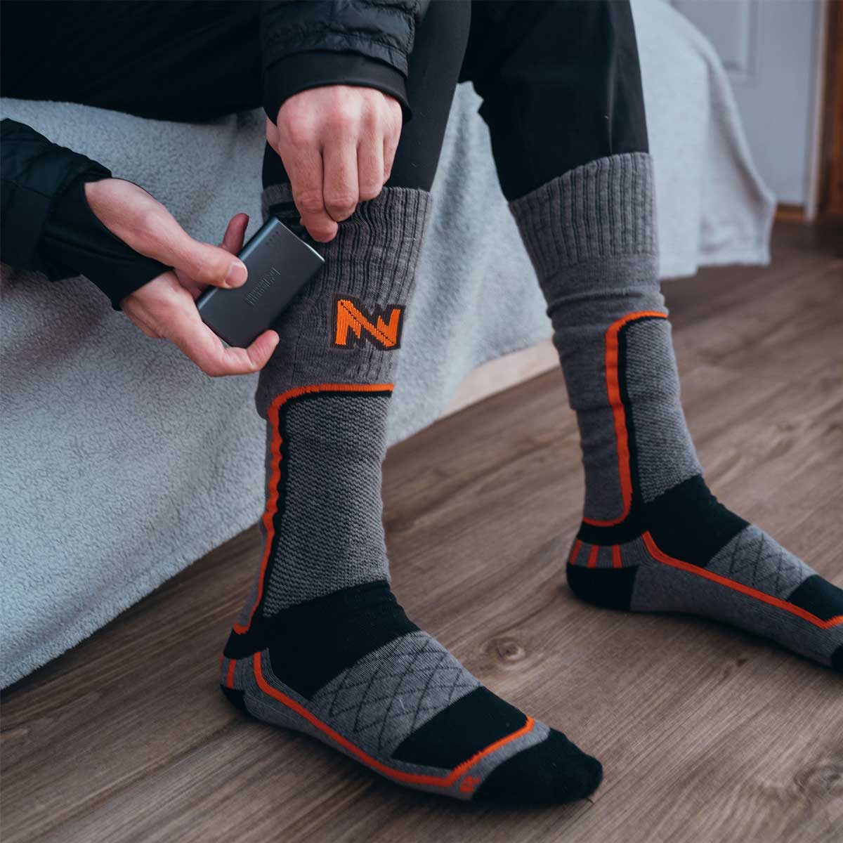 Premium 2.0 Merino Heated Socks for Men - Ultra Warm Battery Powered Winter Socks for Skiing, Hiking & Outdoor Activities