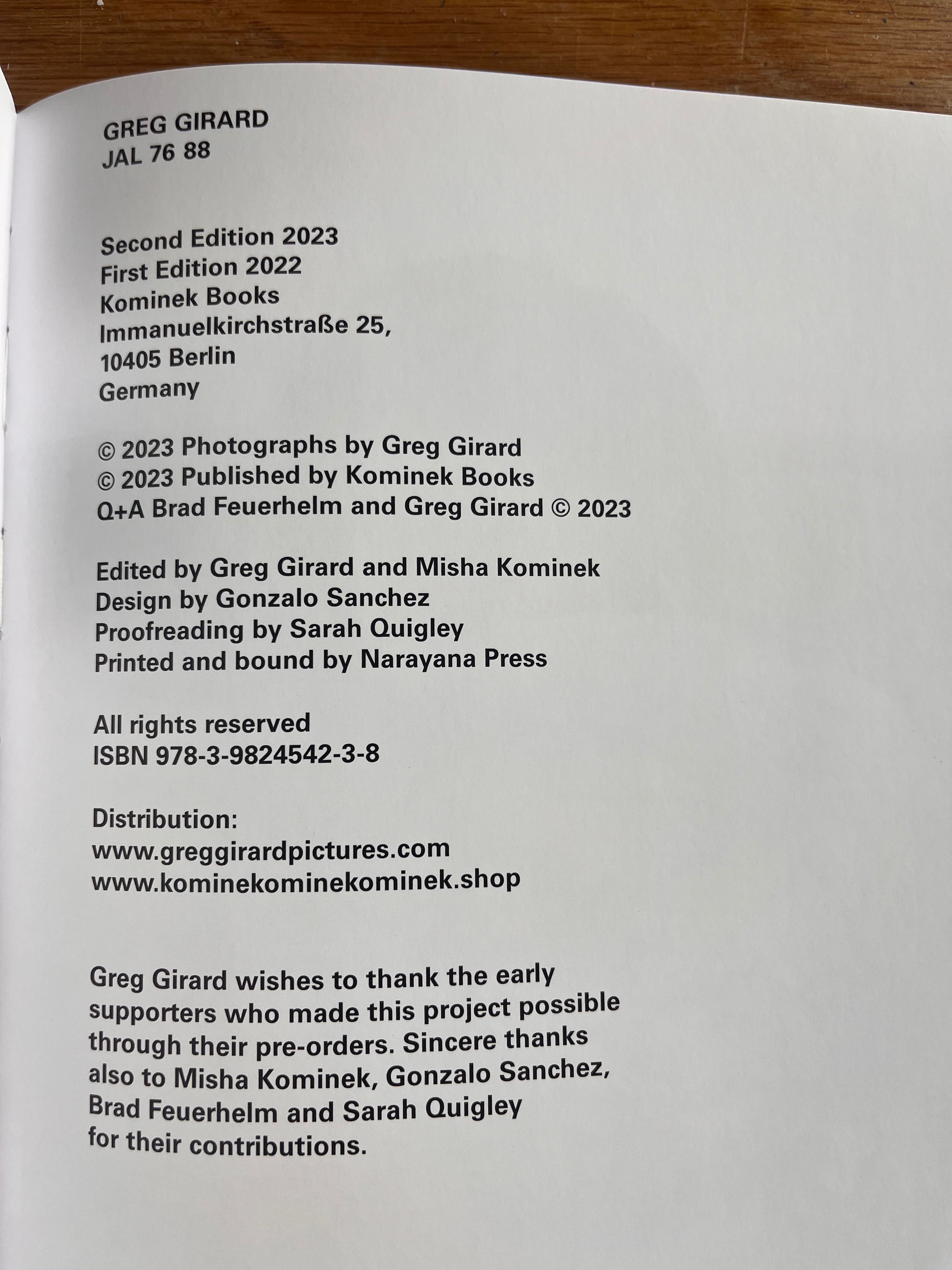 JAL 76-88 Greg Girard New Photobook Setanta - Rare Photography Collection for Art Lovers & Collectors - Perfect for Home Decor, Gifts & Coffee Table Books