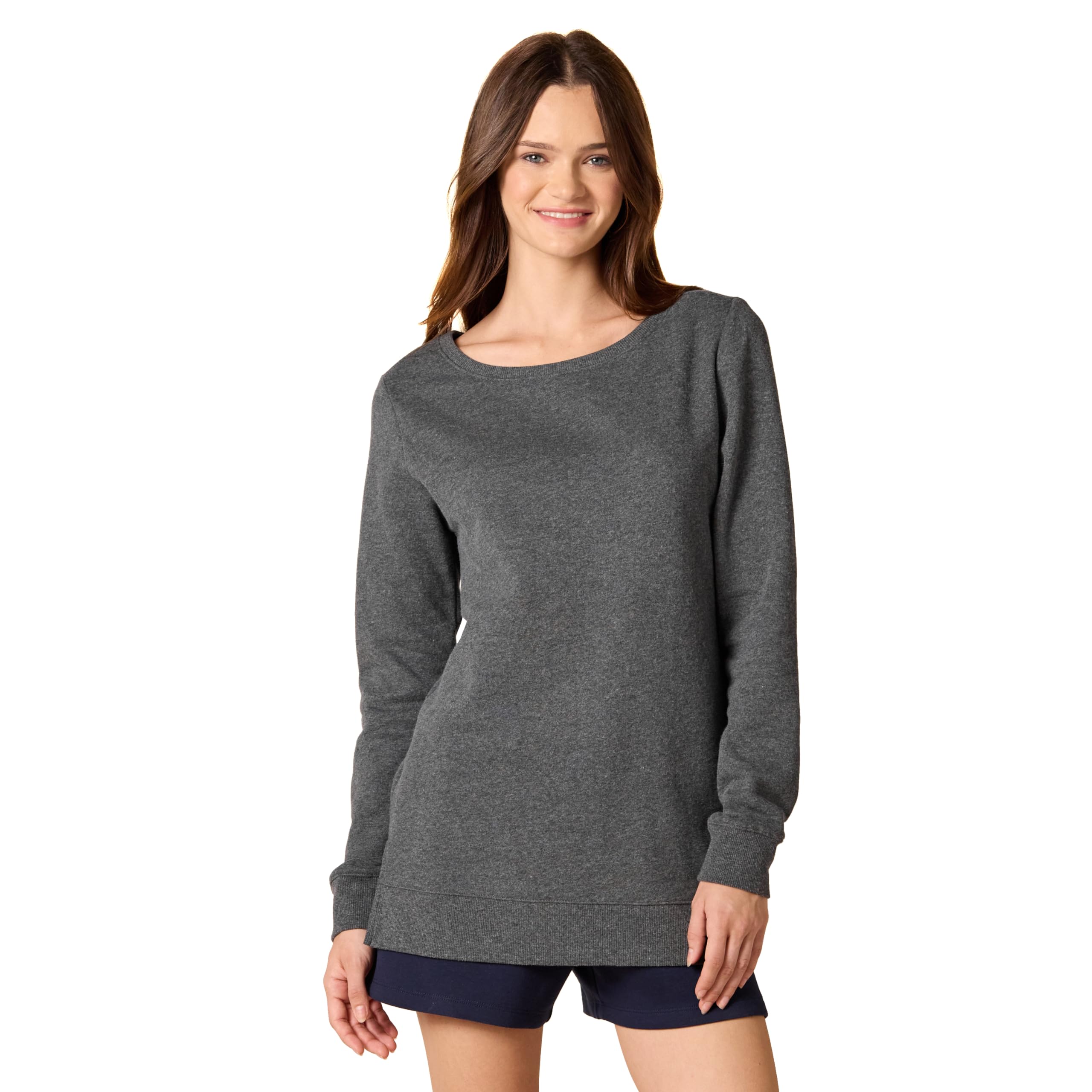 Amazon Essentials Women's Open-Neck Fleece Tunic Sweatshirt - Soft Casual Pullover for Lounge, Work & Everyday Wear | Cozy Winter Layering Top