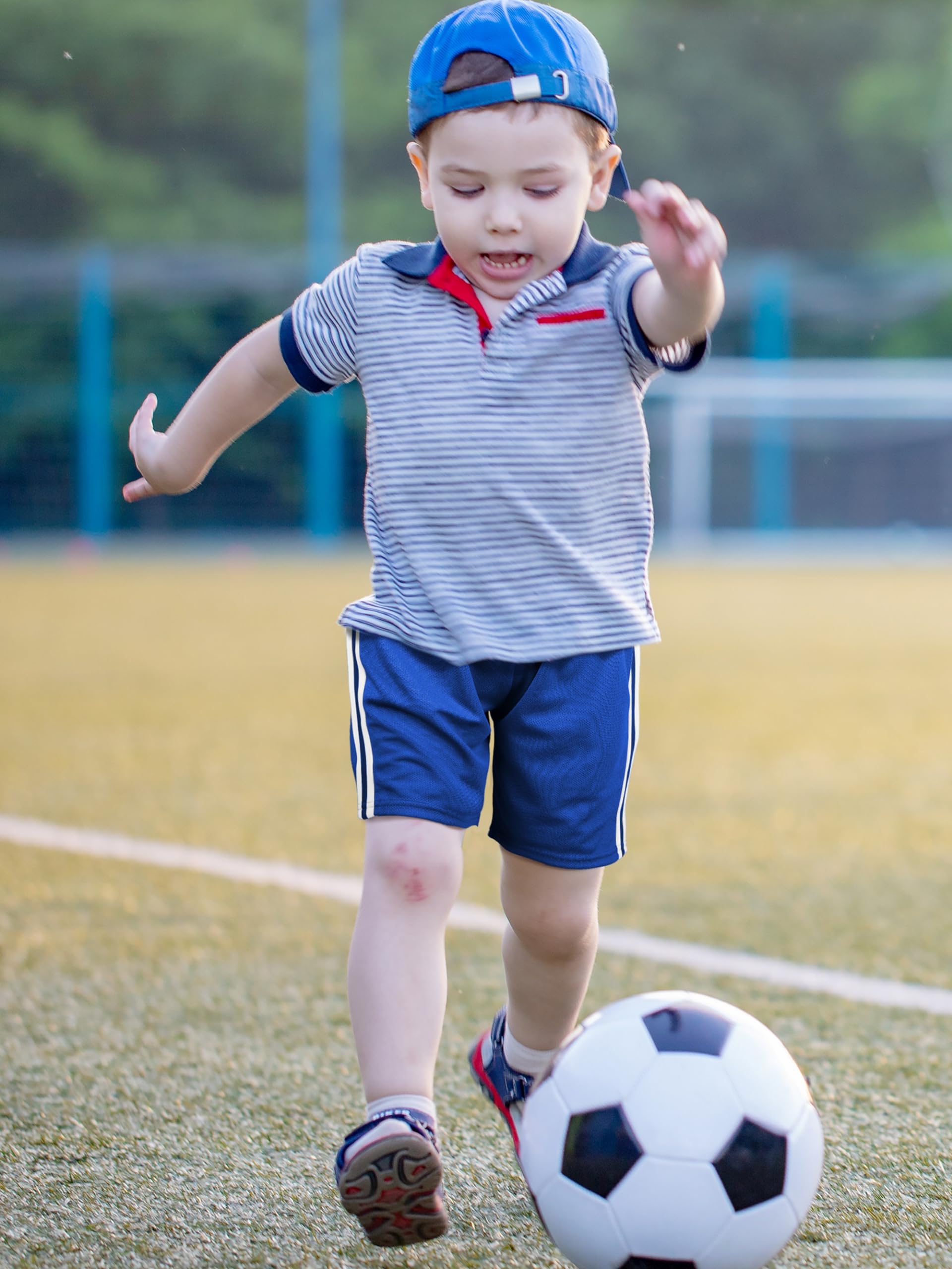 6 Pack Boys' Athletic Shorts - Quick Dry Mesh Basketball Soccer Gym Shorts for Toddlers & Kids - Perfect for Summer Sports, Playground & Outdoor Activities